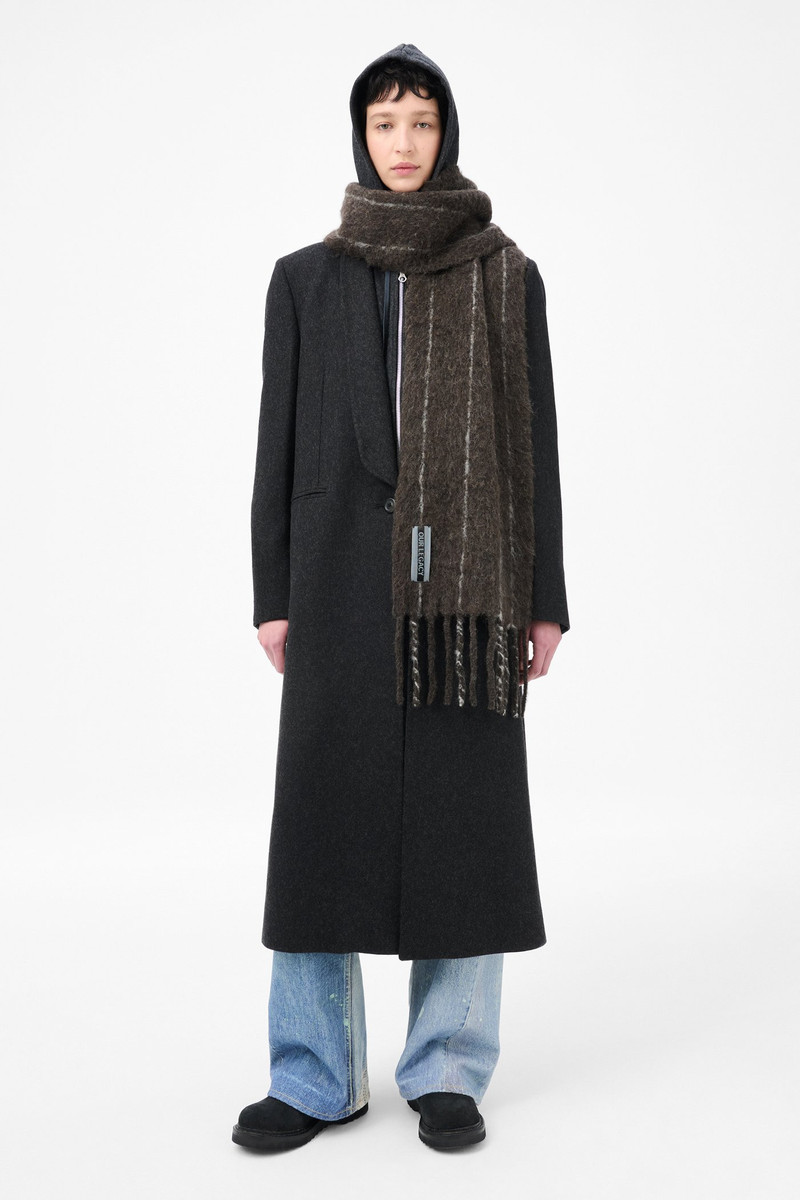 Our Legacy Estate Scarf Brown Pinstripe Fuzzy Alpaca 4