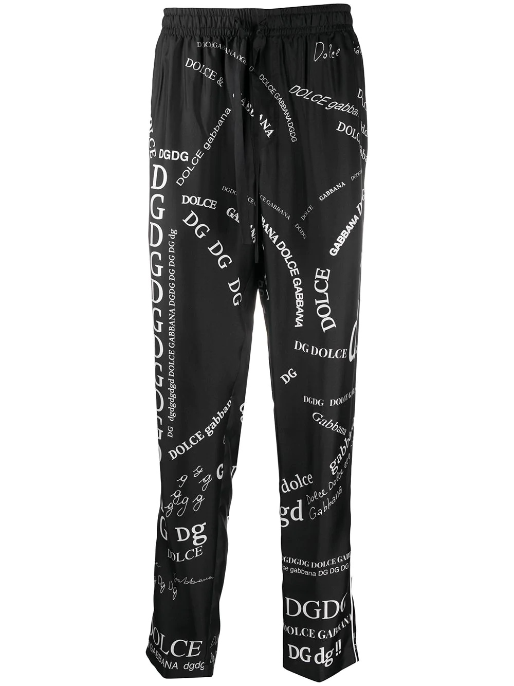 logo print drawstring trousers - 1