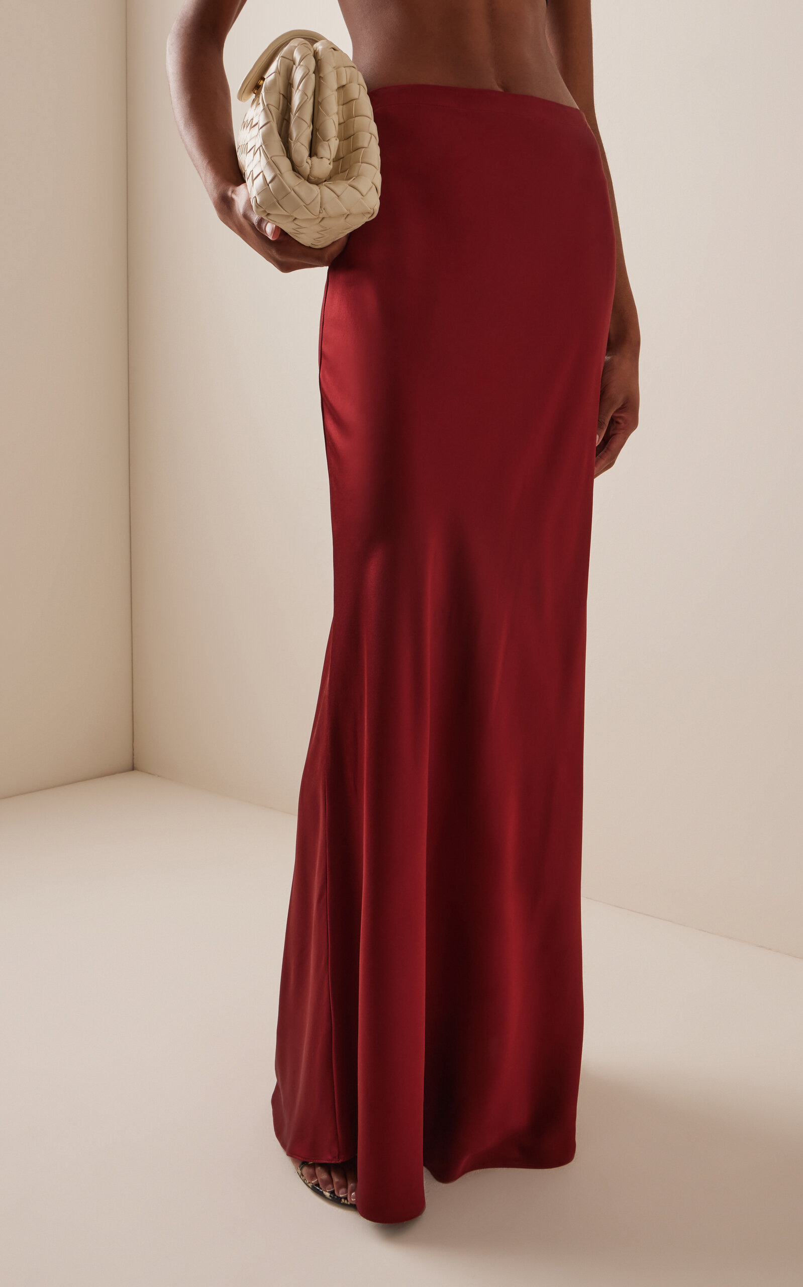 Silk Maxi Skirt red - 3