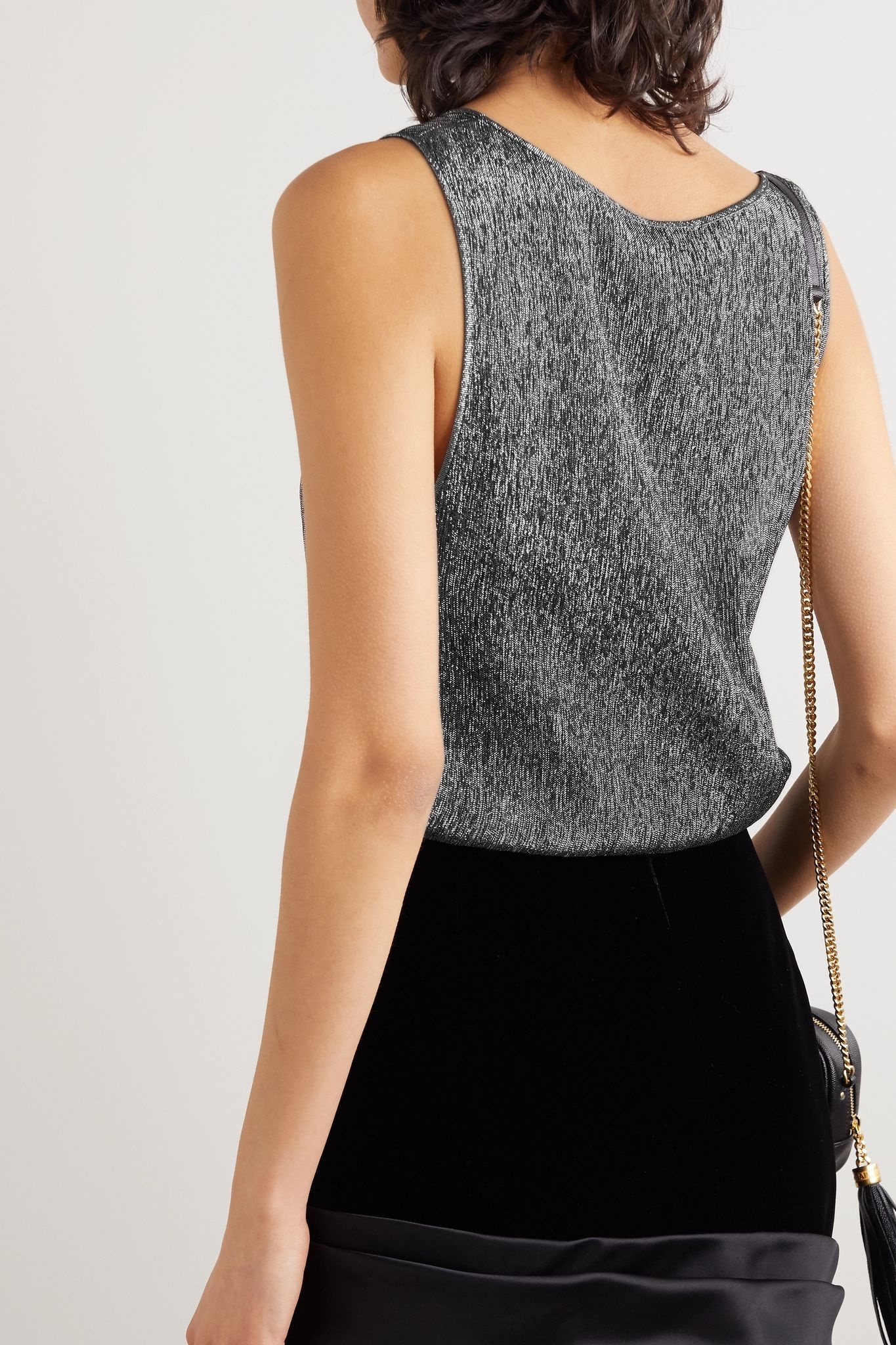 Metallic silk-blend tank - 4