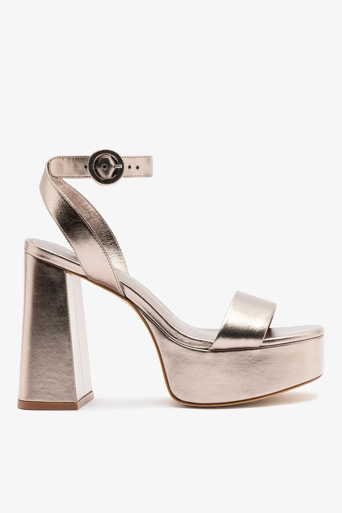 Dolly Platform Sandal Dusky Gold Leather - 1