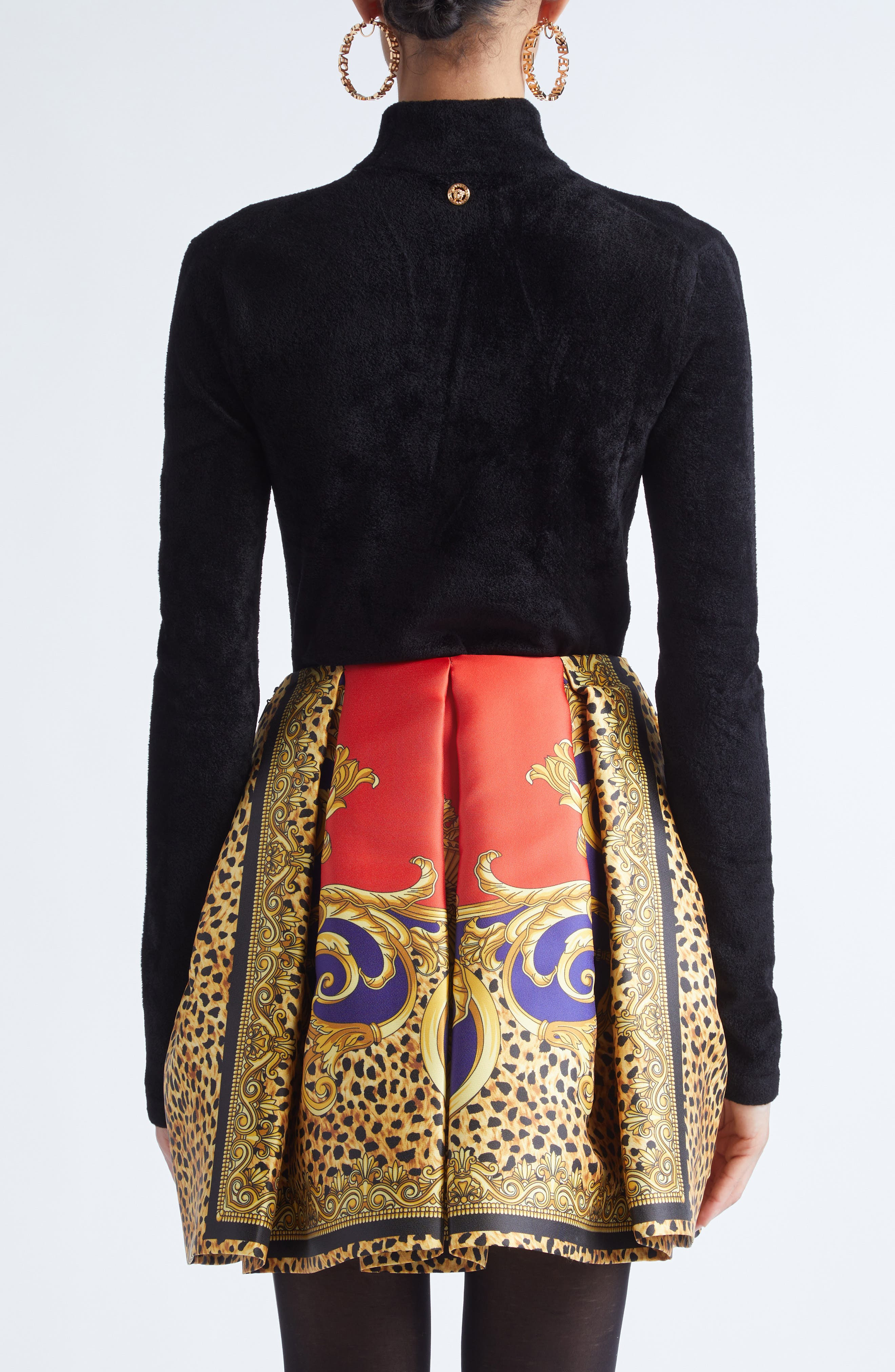 Versace Compact Chenille Sweater in Black at Nordstrom - 3
