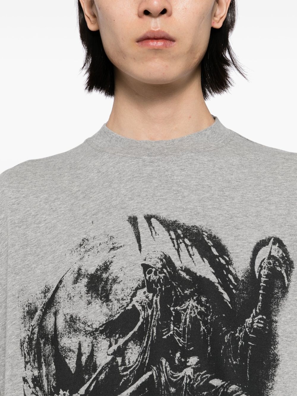 Tシャツ・カットソー VETEMENTS 'Goth' T-shirt Gray Buy Vetements Goth Oversized T-Shirt 'Grey Melange