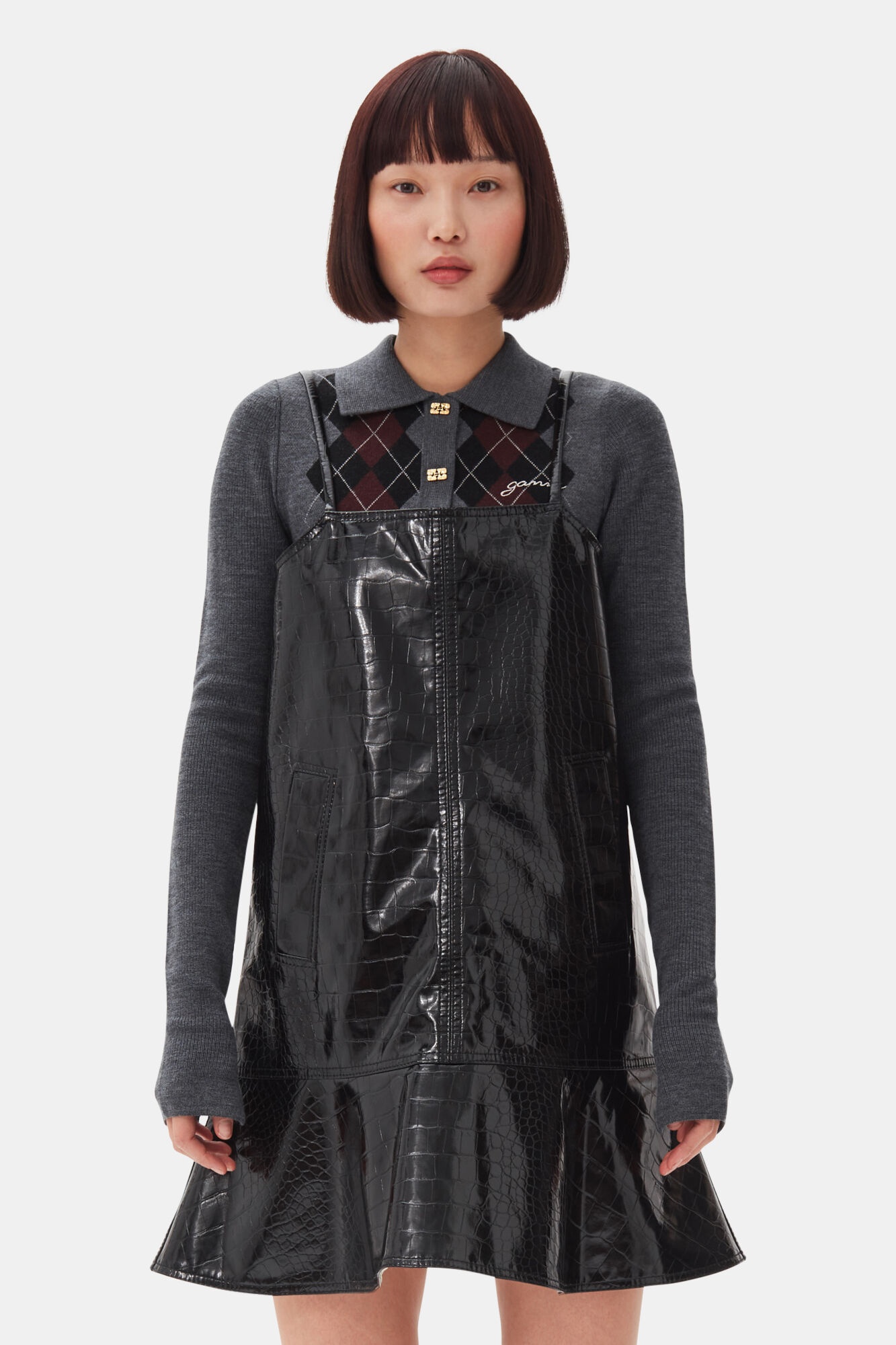 BLACK FUTURE COATED MINI DRESS - 3