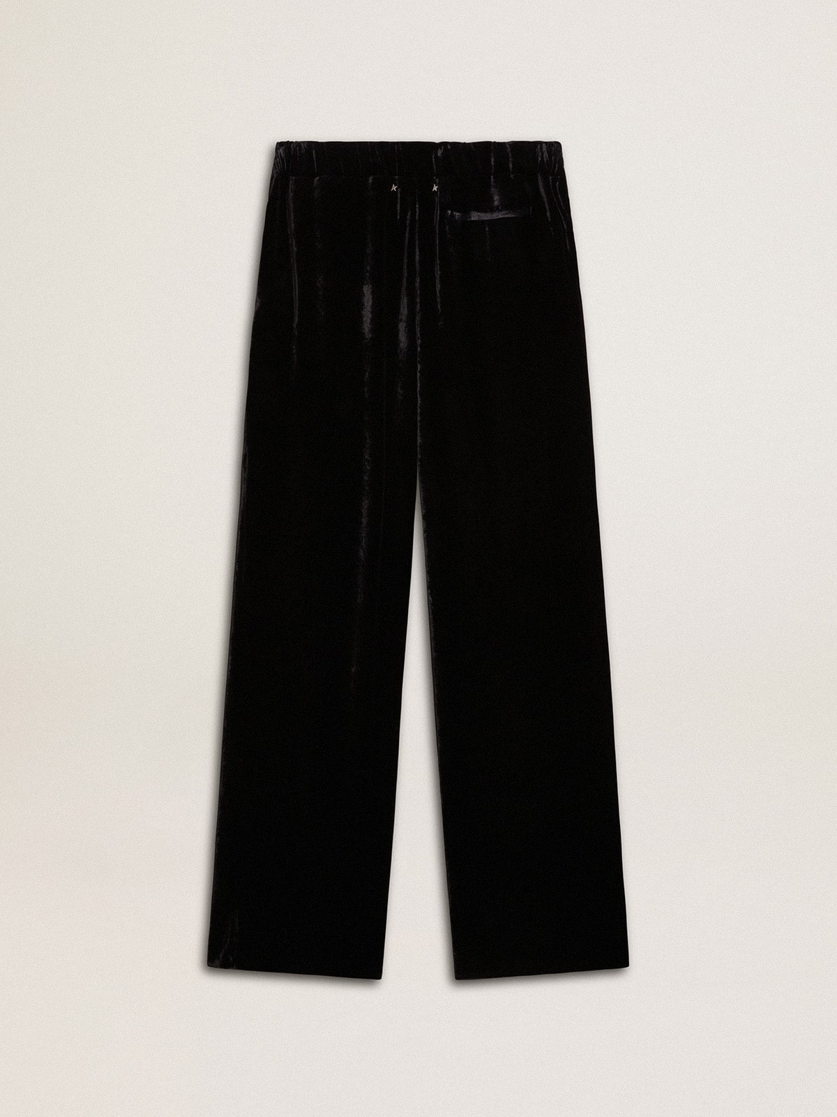 Black velvet-effect pants - 5