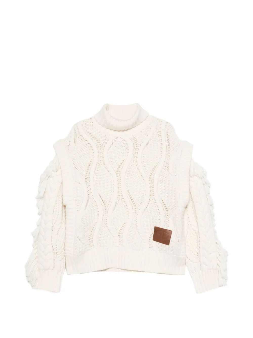 Kyomi fringed-detail cable-knit sweater - 1