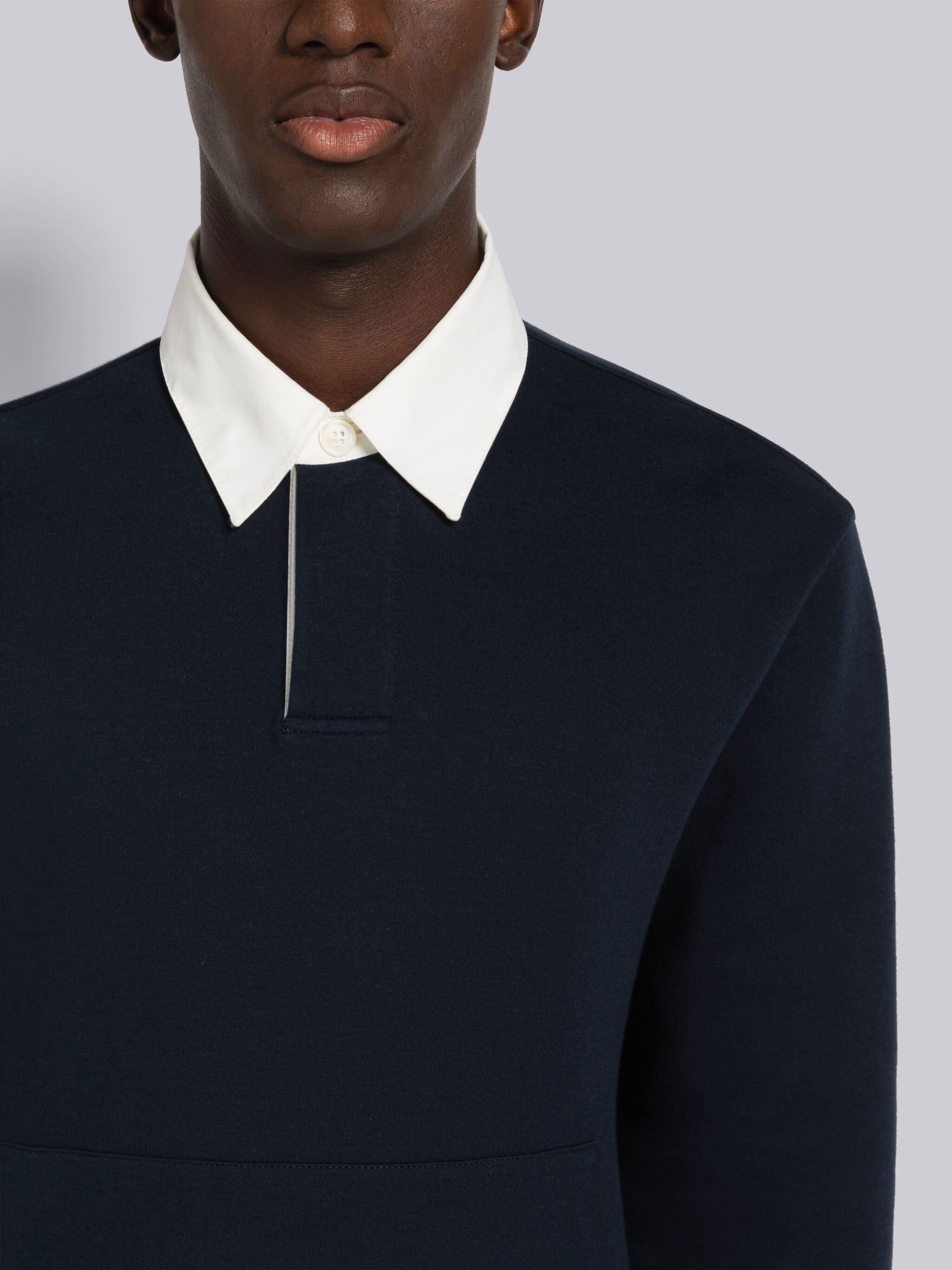 Double Face Tech Contrast Collar Rugby Polo - 5