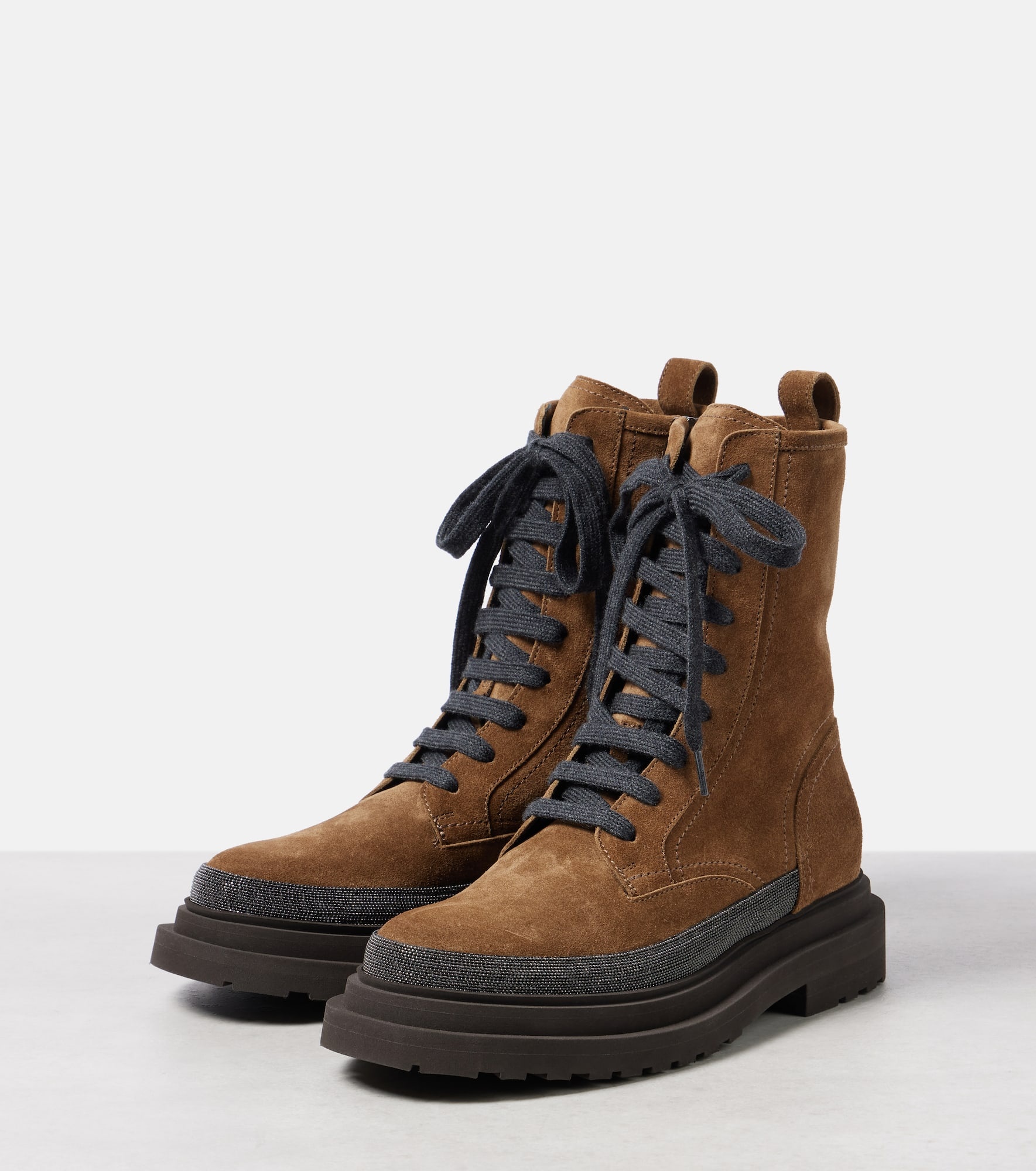 Suede combat boots - 5