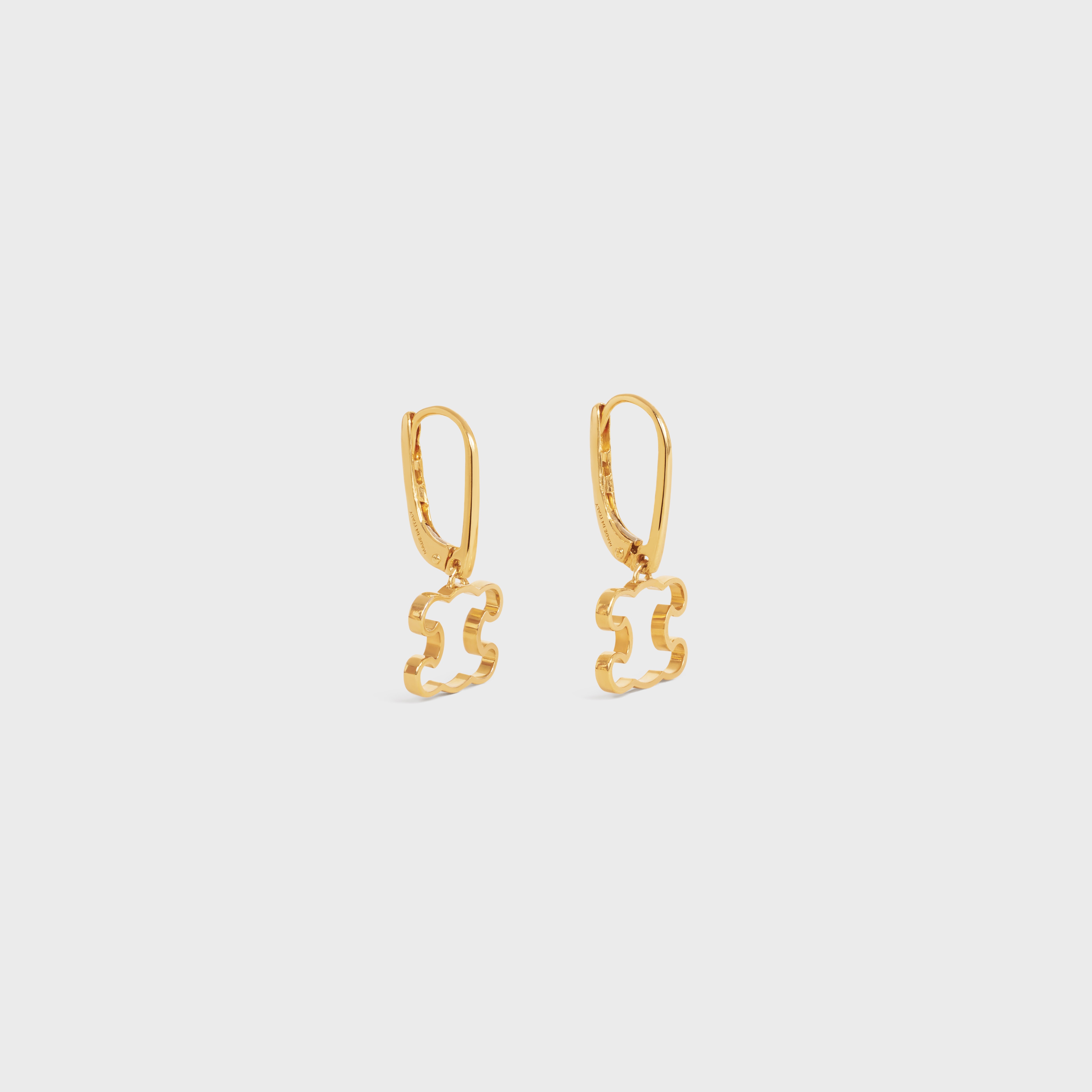 Triomphe Frame Earrings in Brass with Gold Finish 2