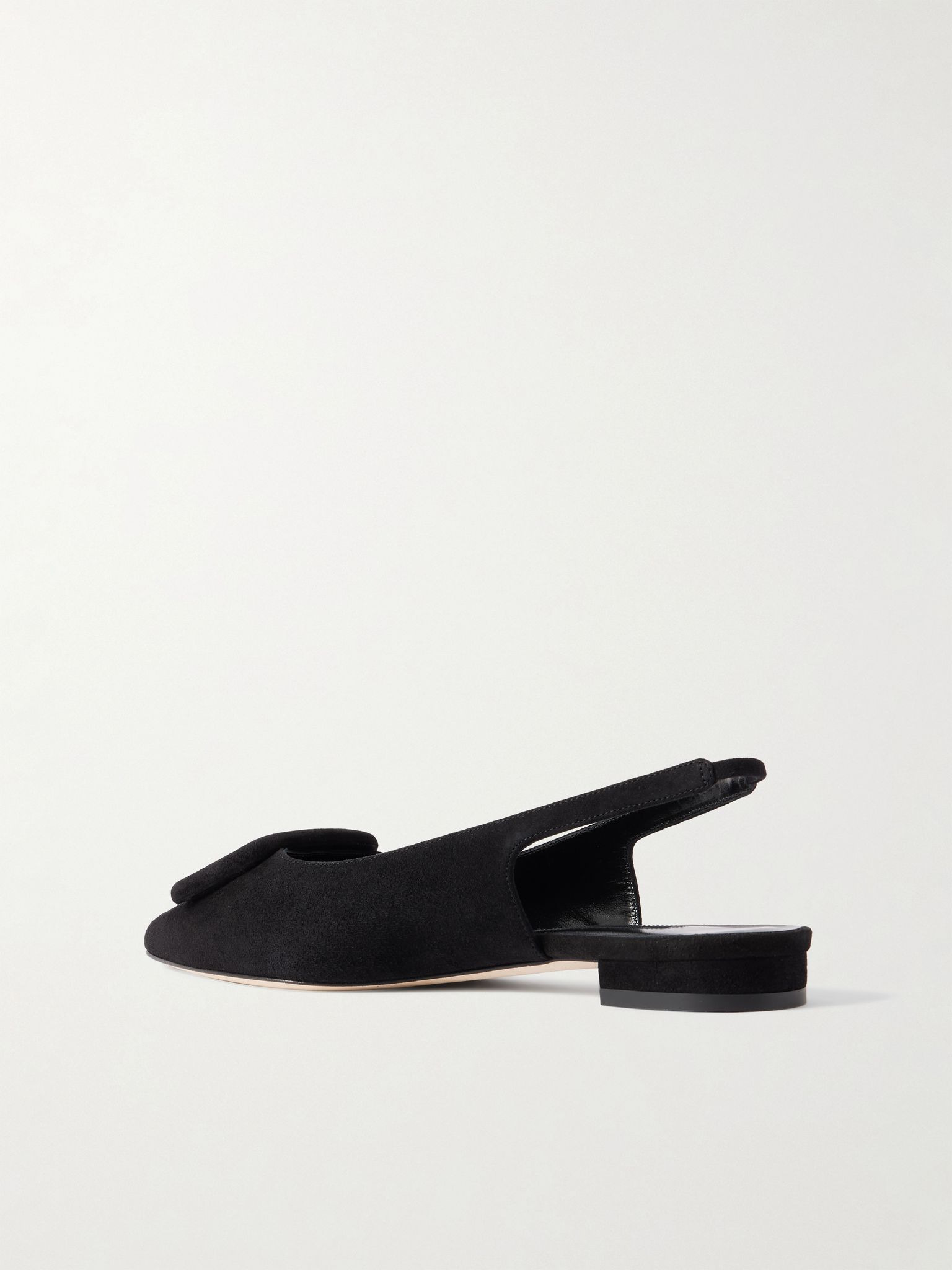 Maylura buckled suede slingback flats Black - 3