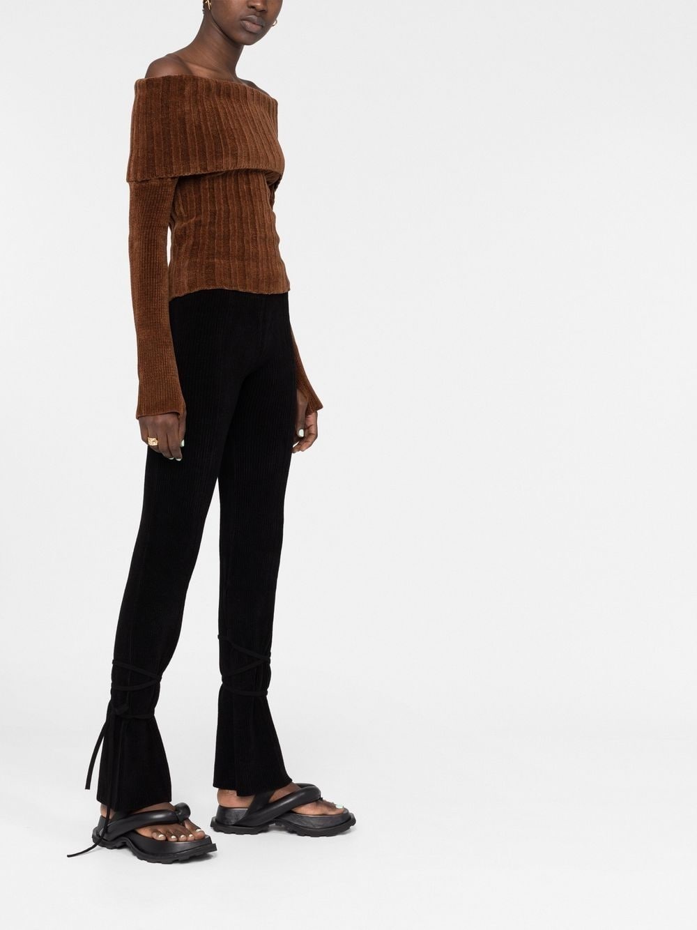 flared-hem trousers - 6