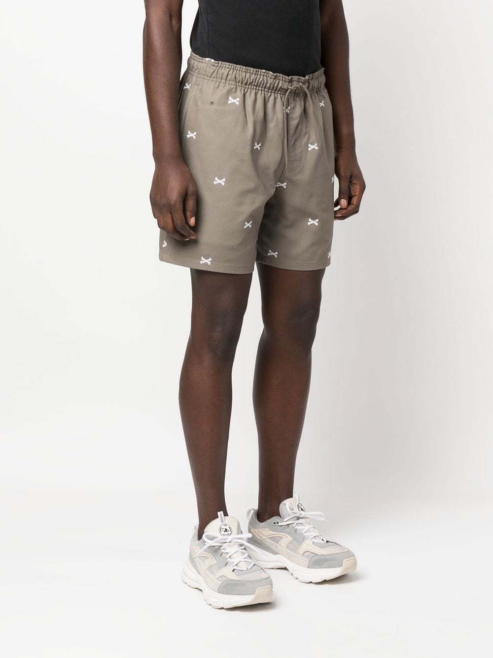 Seagull 01 embroidered track shorts - 3