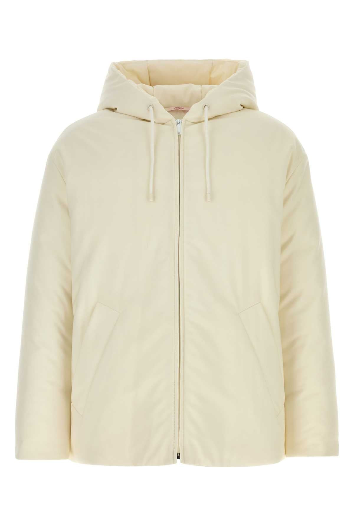 Valentino Garavani Men Ivory Wool Blend Padded Jacket - 1