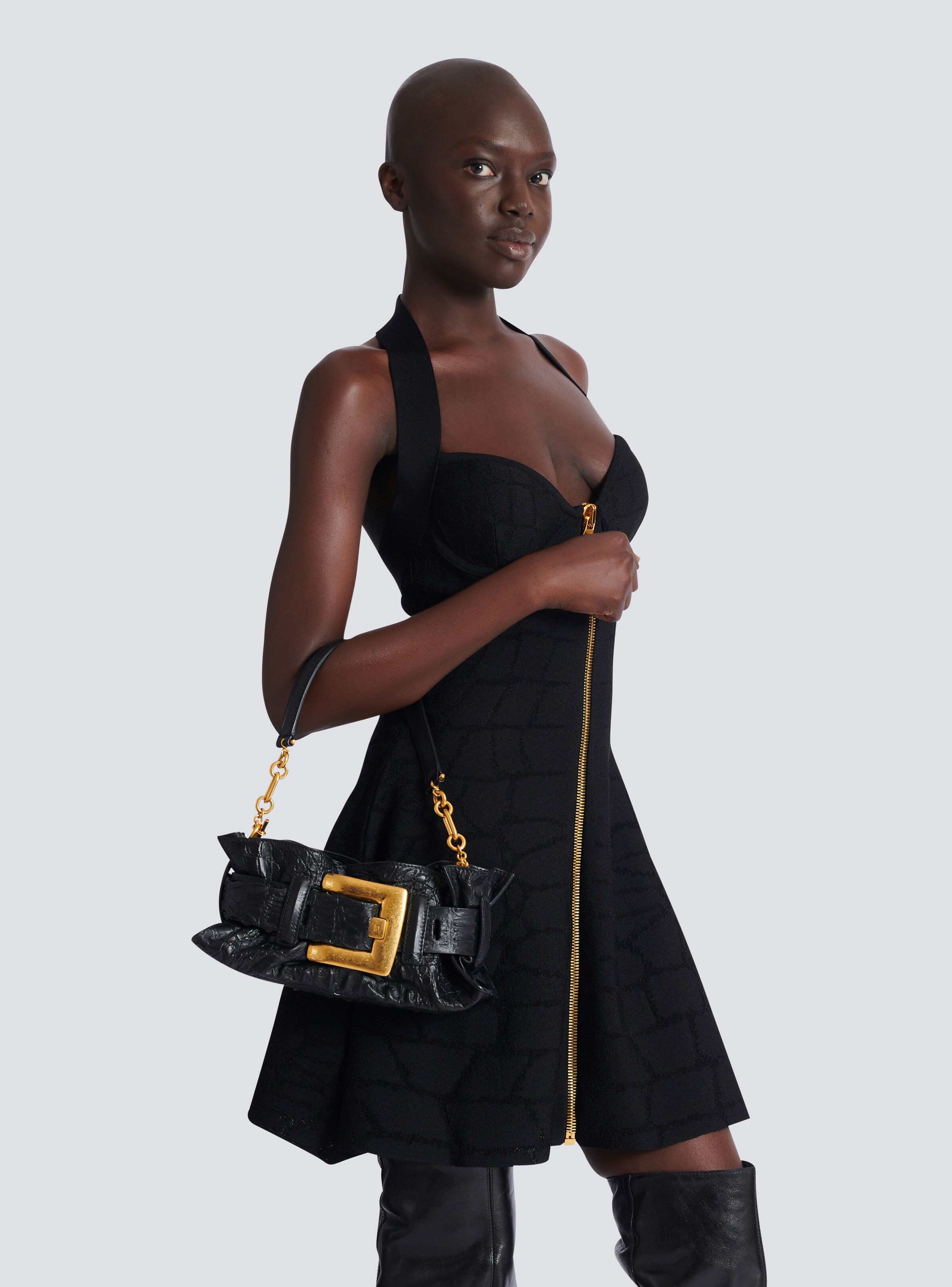 Mini Anthem bag in embossed crocodile-print calfskin - 8