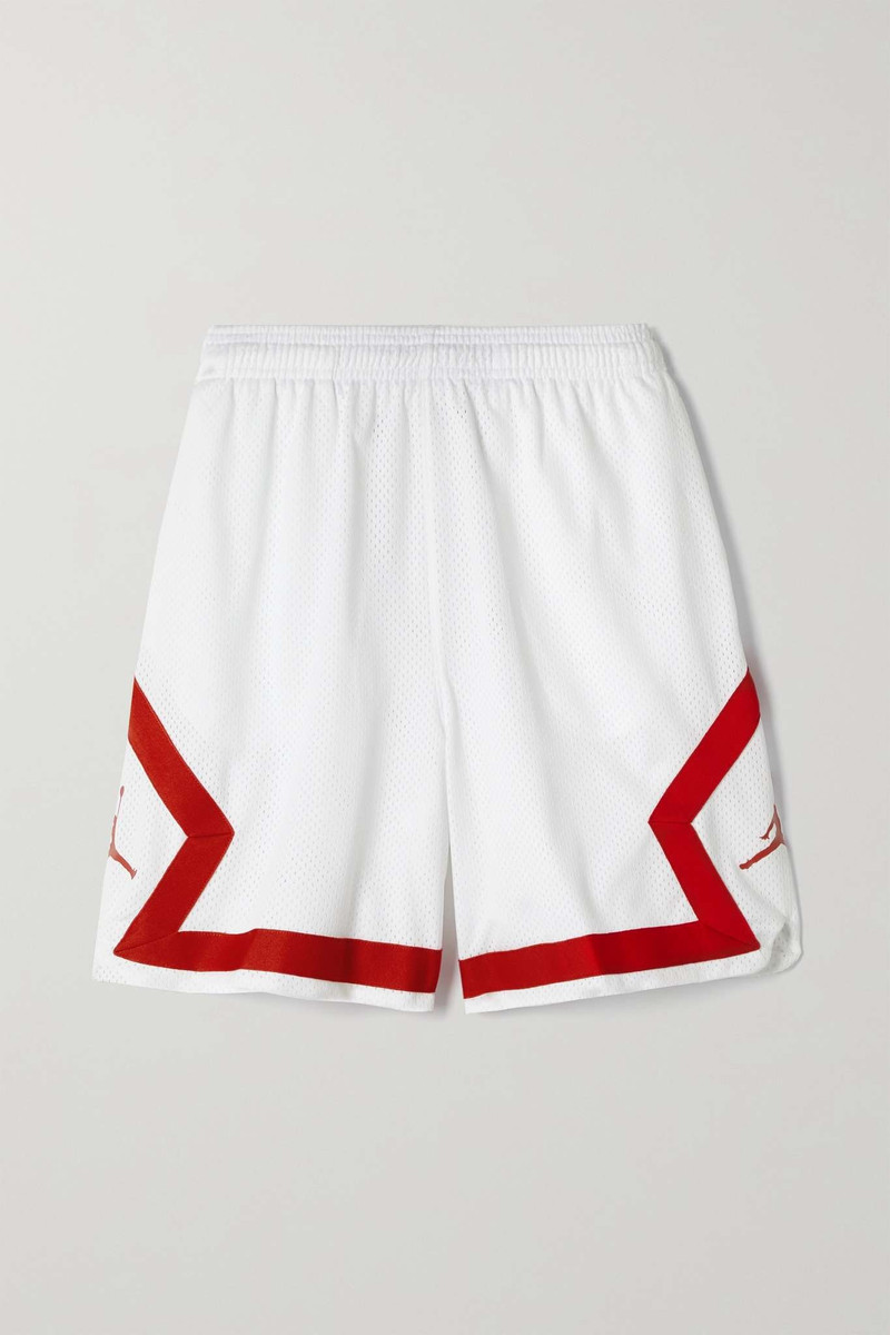 Jordan Heritage webbing-trimmed printed mesh shorts 1