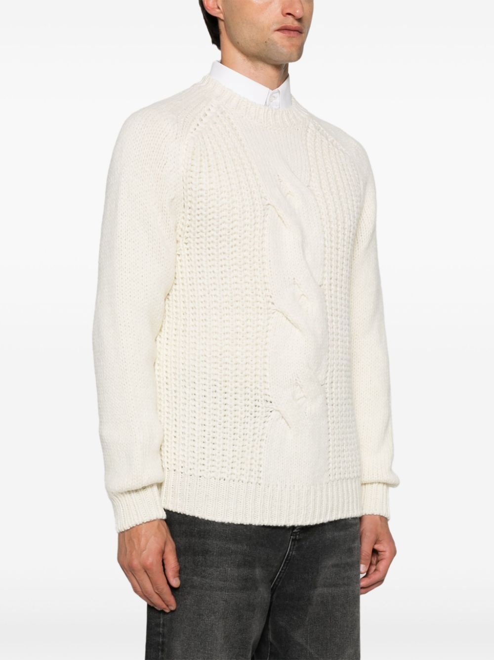 braided ribbed sweater - 3