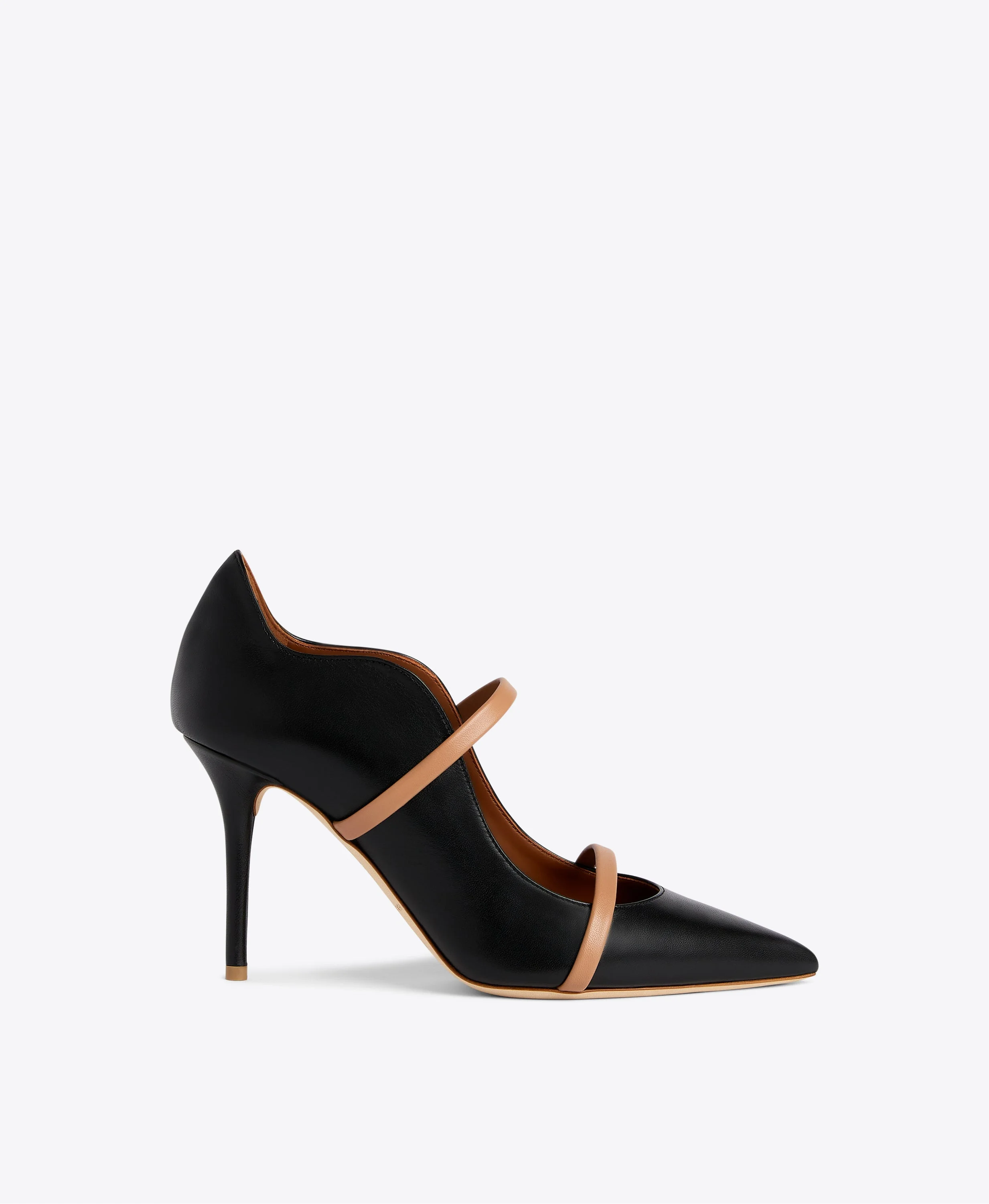 Maureen 85 Black & Blush Leather Pumps - 1