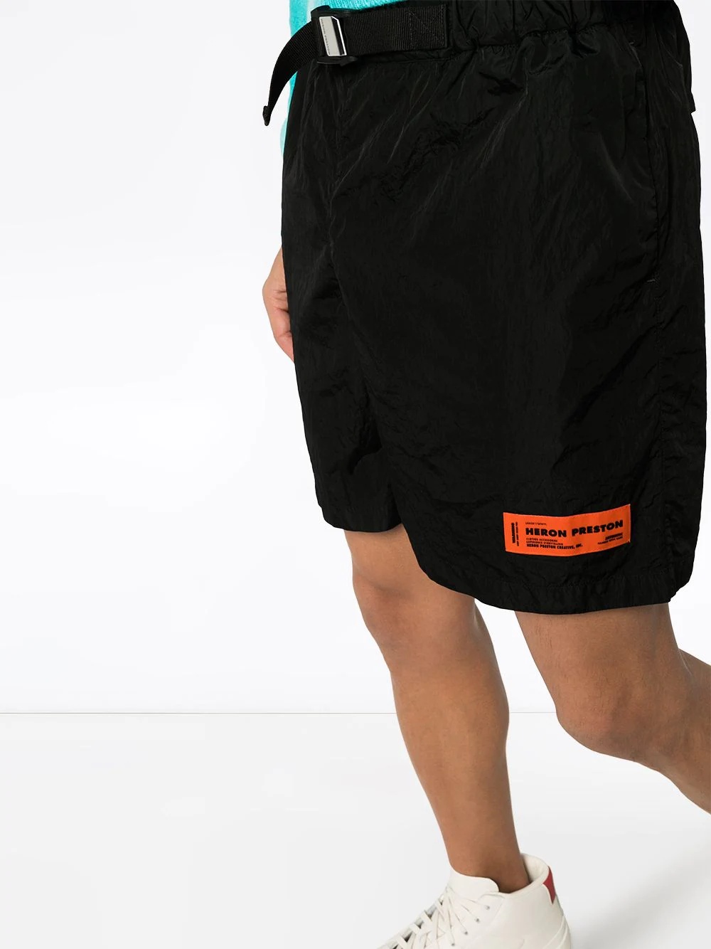 buckled logo shorts - 5