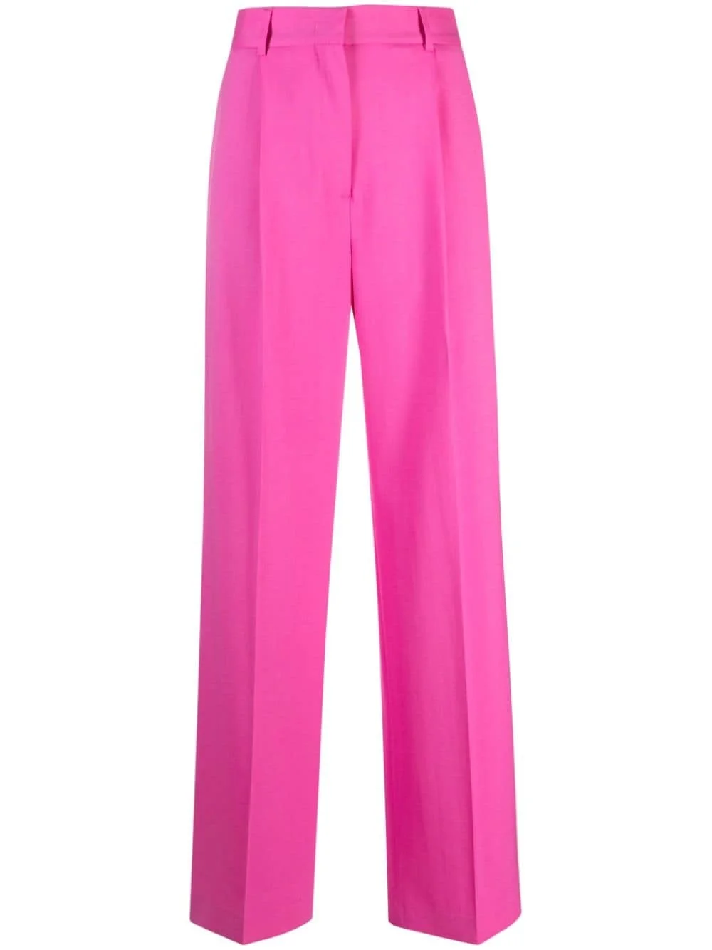 pleated straight-leg trousers - 1