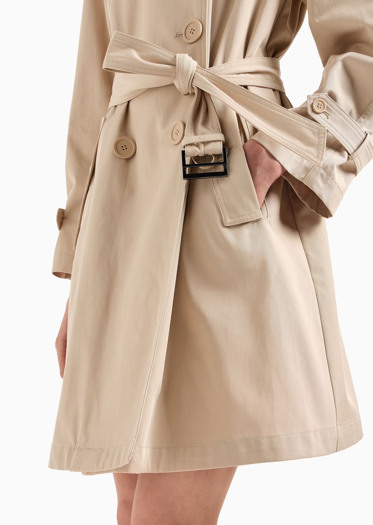 Double-breasted trench coat in water-repellent gabardine - 6