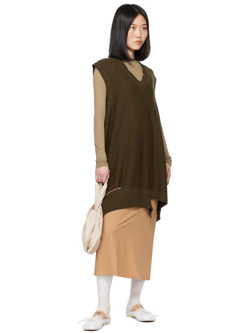 Khaki Boxy Minidress - 5