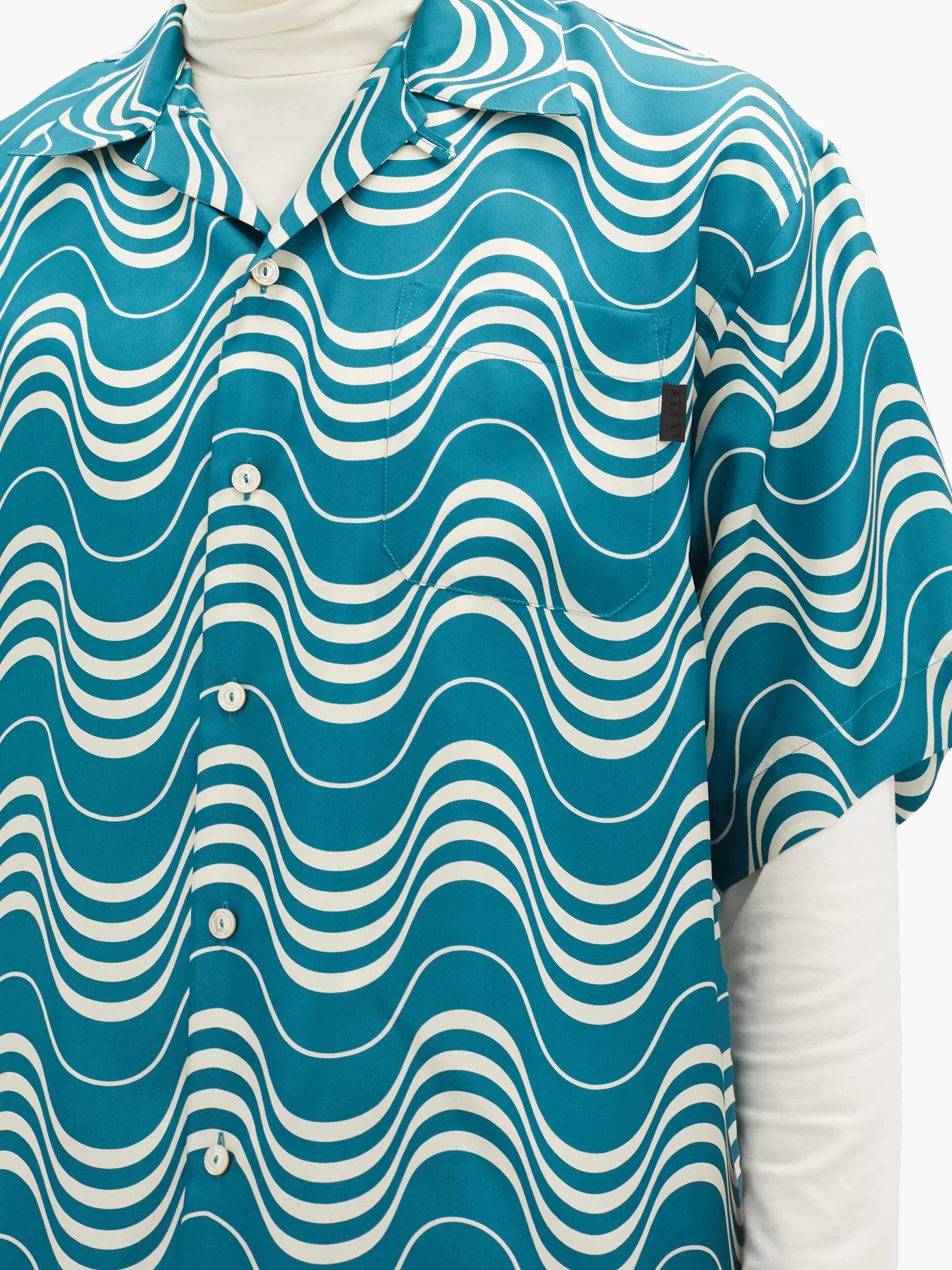 Psycho Wave-print silk shirt - 3