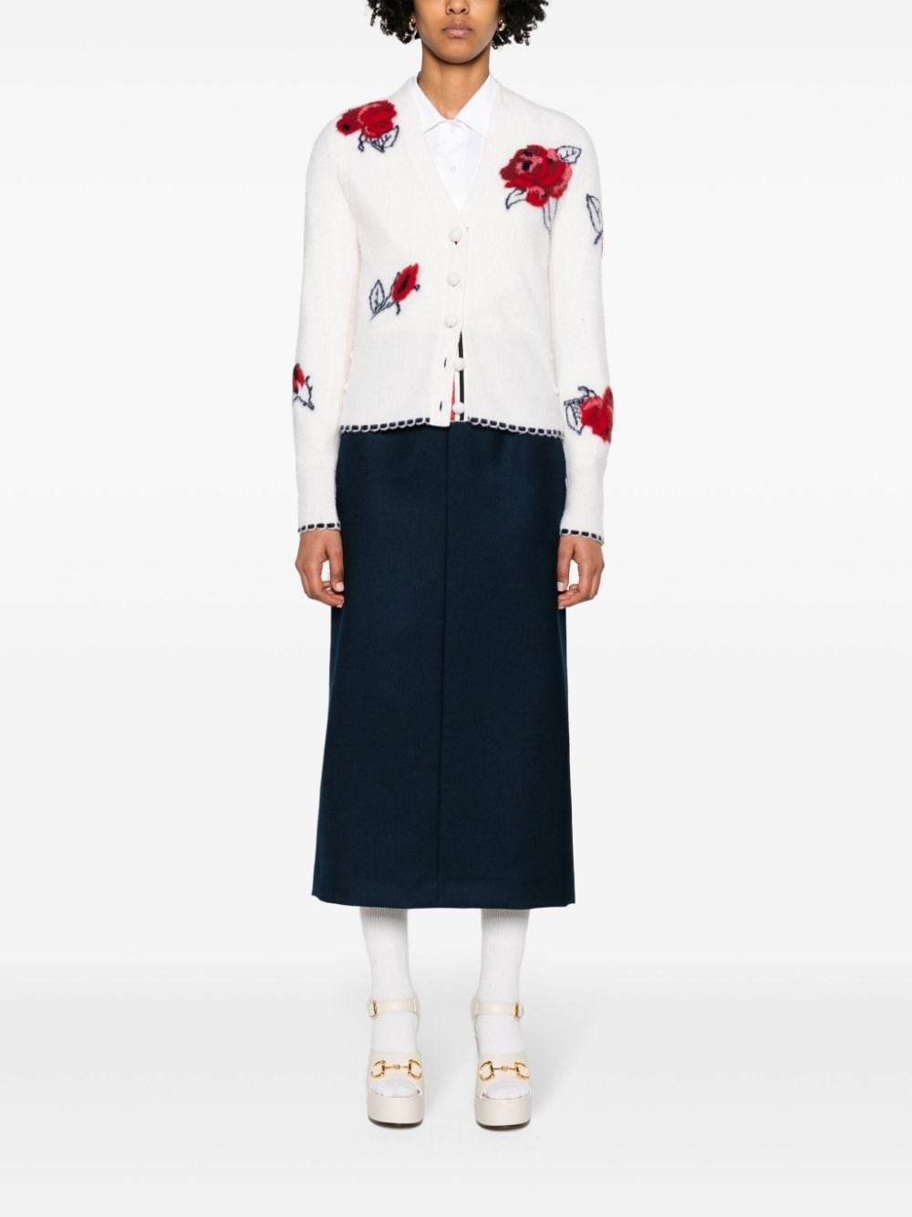 high-waist wool midi skirt - 2