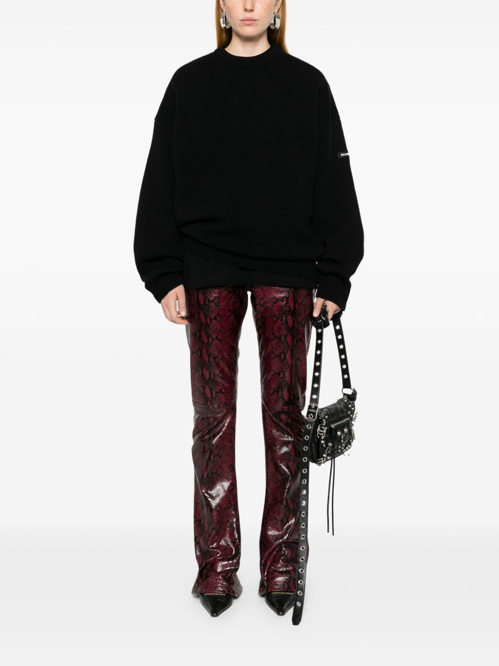 logo-patch wool sweatshirt - 3