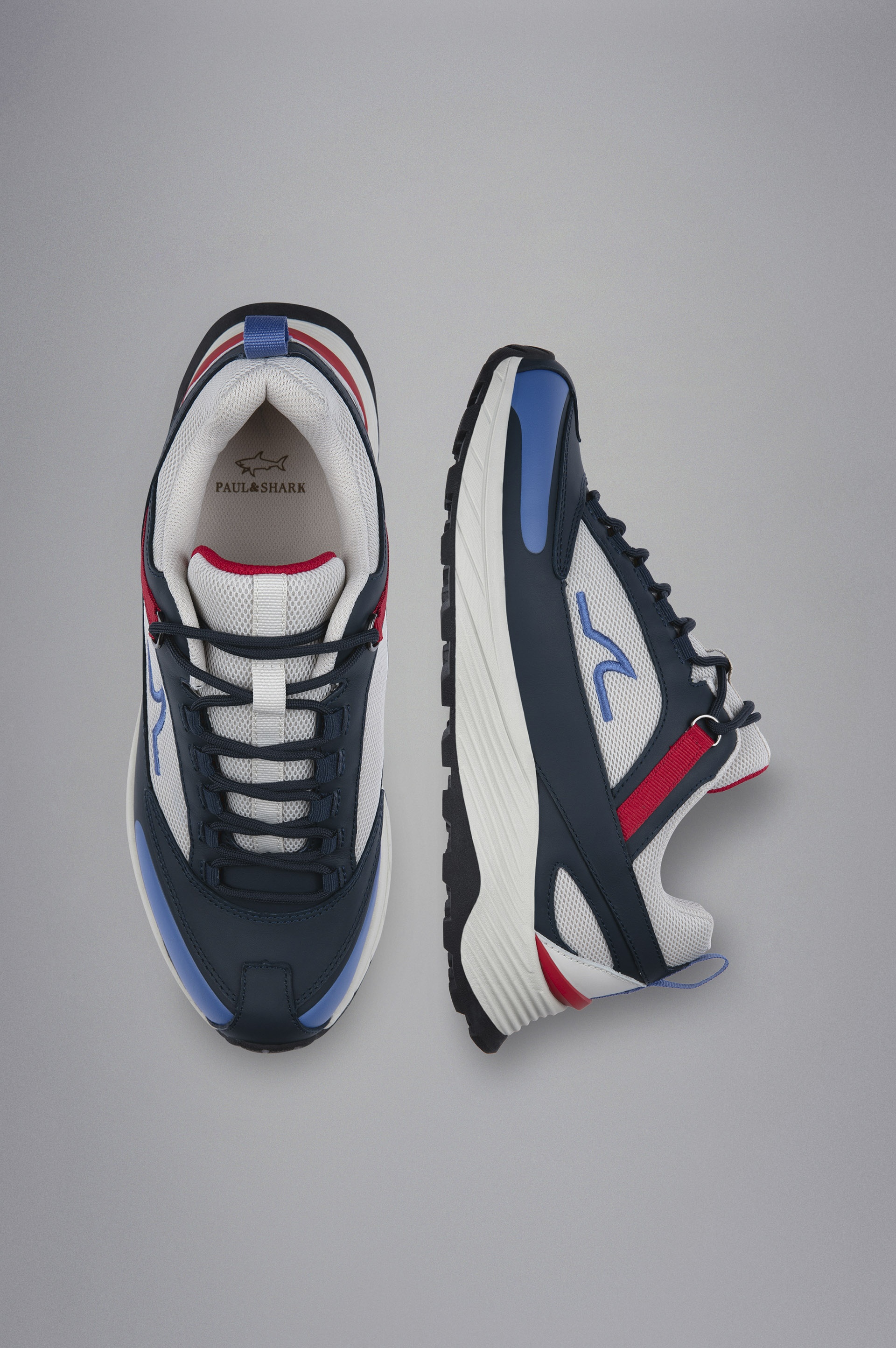 TECH FABRIC AND LEATHER HYBRID SNEAKERS - 2