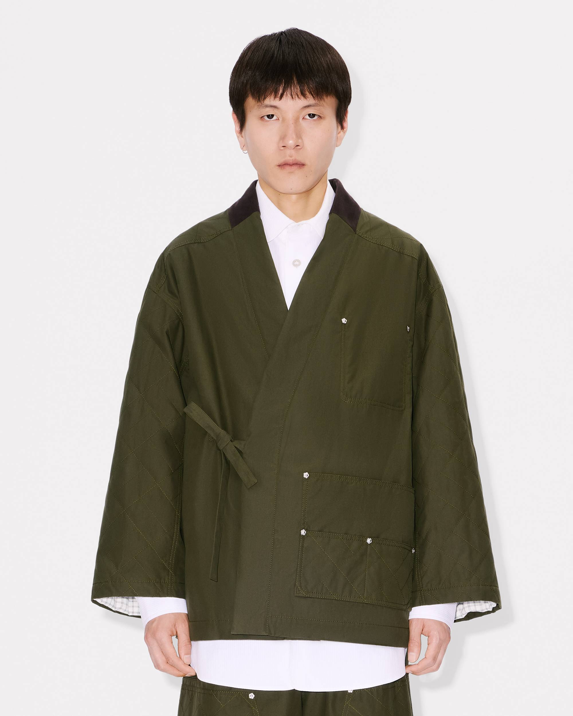 'KENZO Weave' kimono coat in cotton - 4