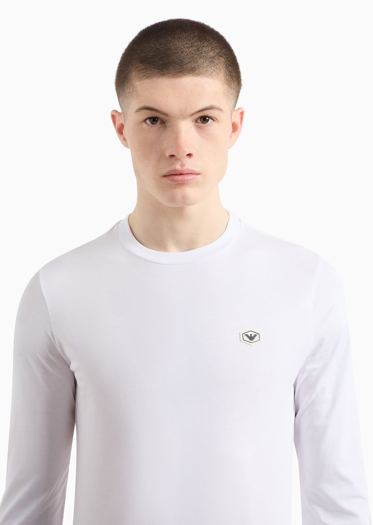 Supima jersey jumper with micro logo patch - 5