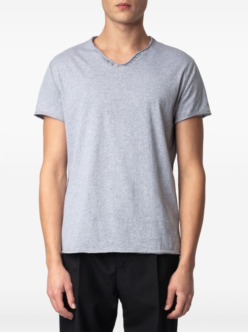 Henley-neck T-shirt - 4