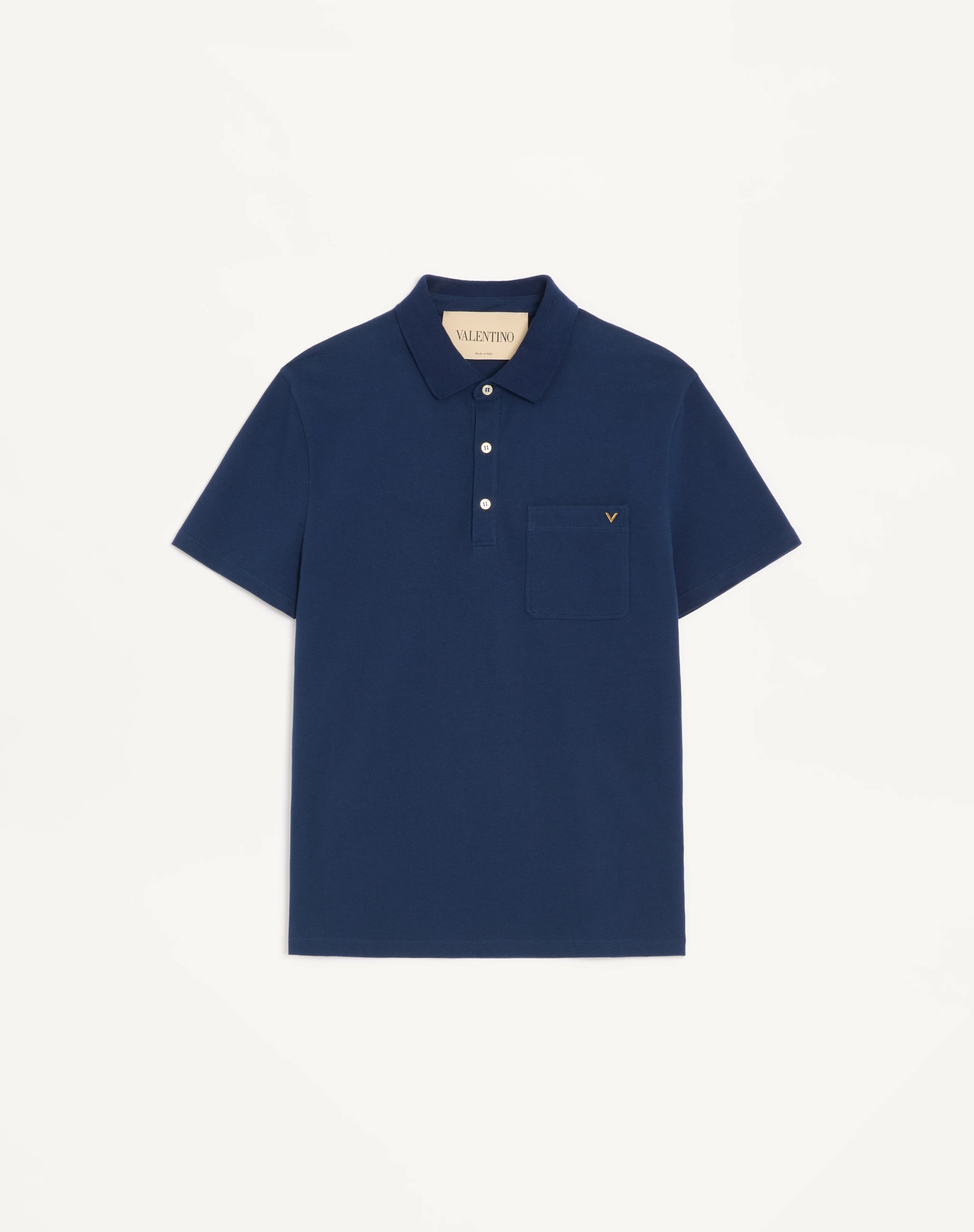 VALENTINO COTTON PIQUÉ POLO WITH VGOLD - 1
