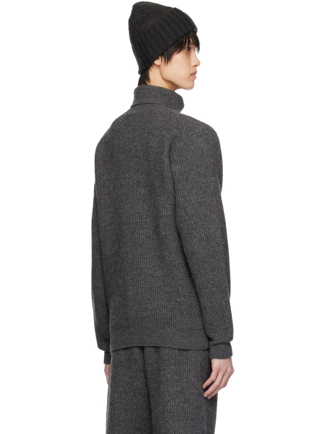 Gray Milled Turtleneck - 3