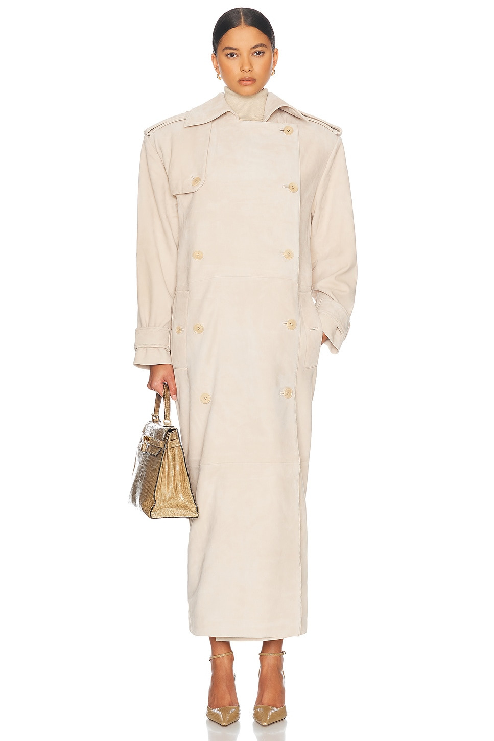 Suede Trench Coat - 2