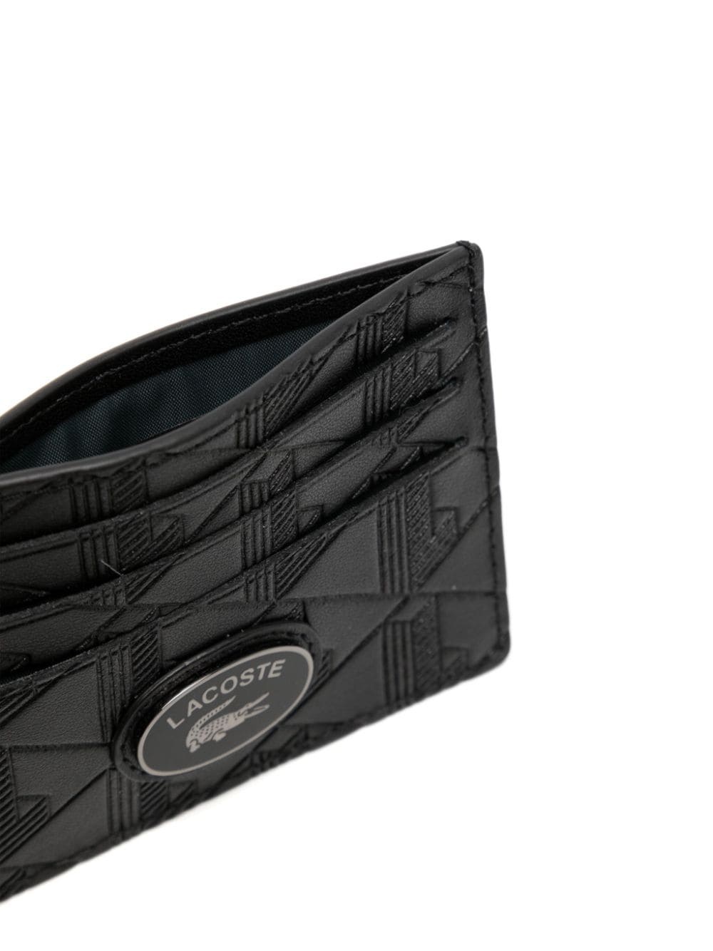 monogram-print leather card holder - 3