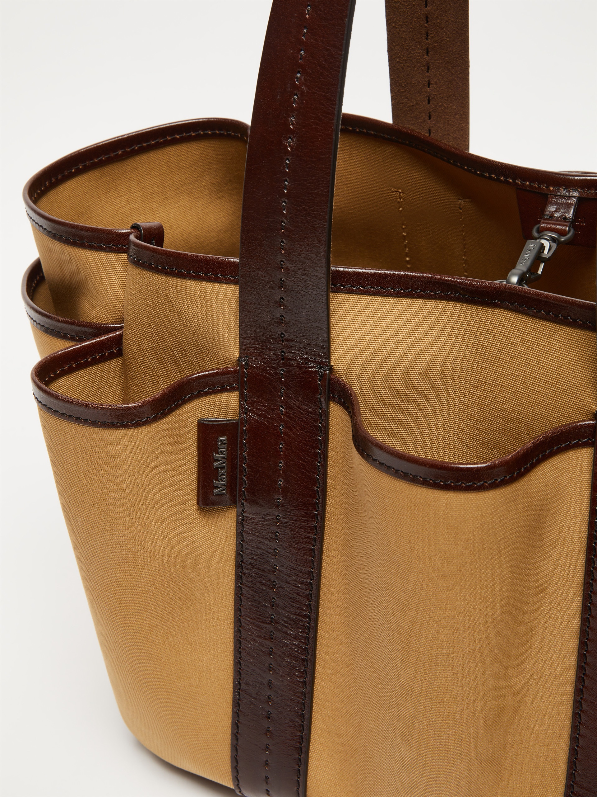 Canvas and leather Giardiniera tote bag - 4