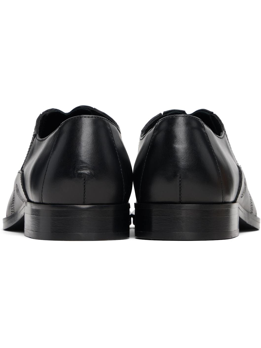 Black Perforated Slip On Loafers - 2