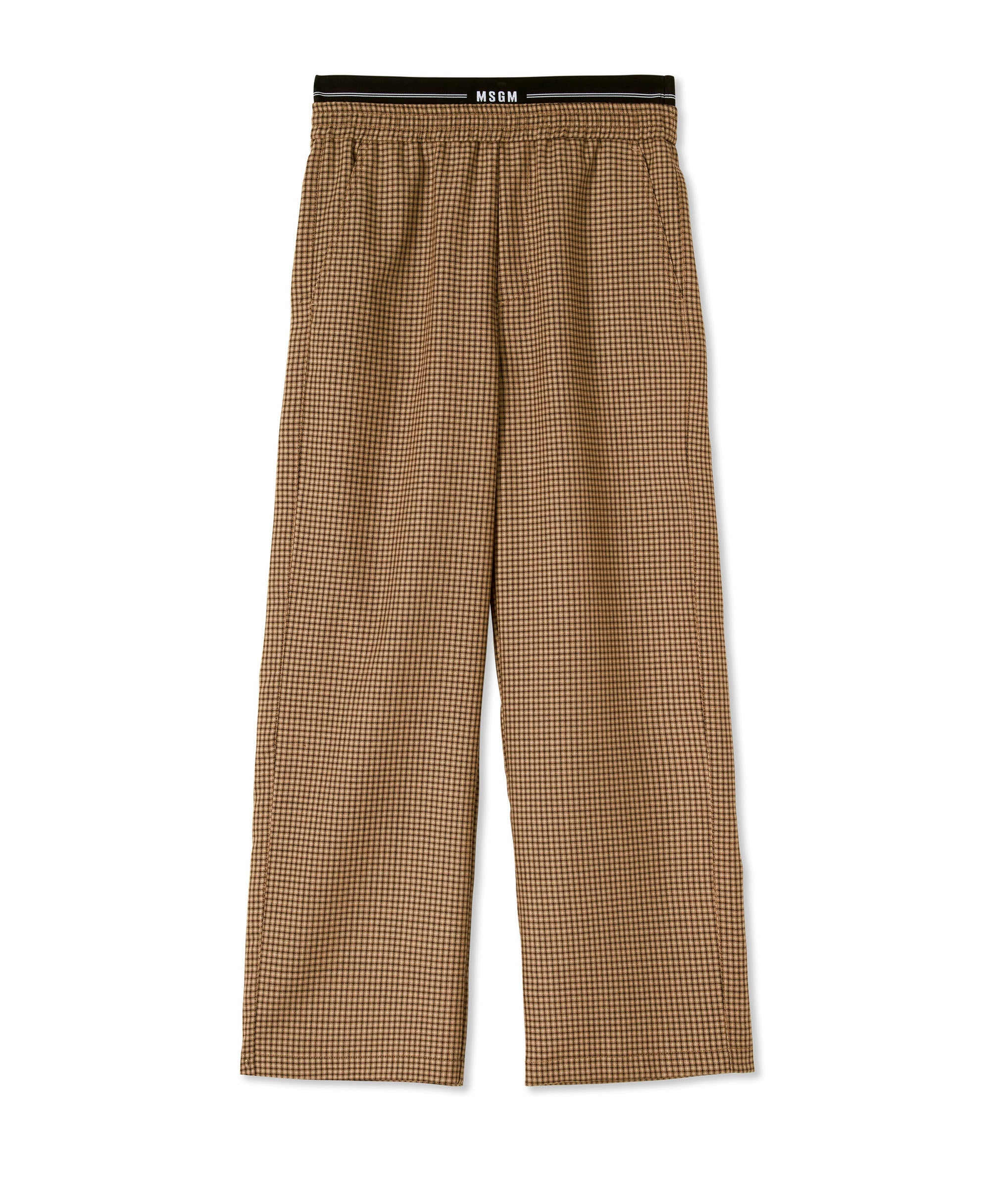 Double pleated wool trousers with "Micro Check Wool" motif - 1