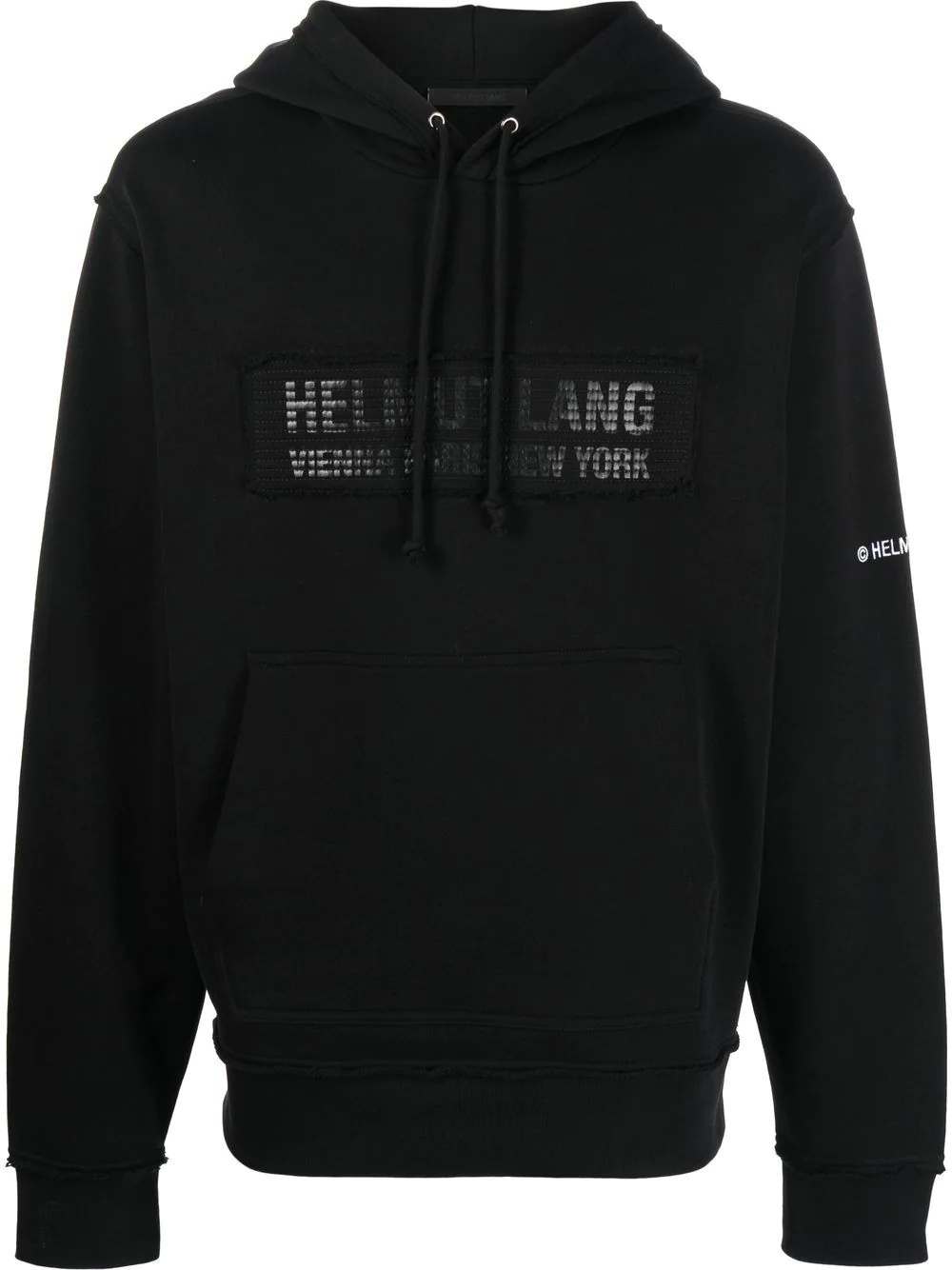 logo-patch cotton hoodie - 1