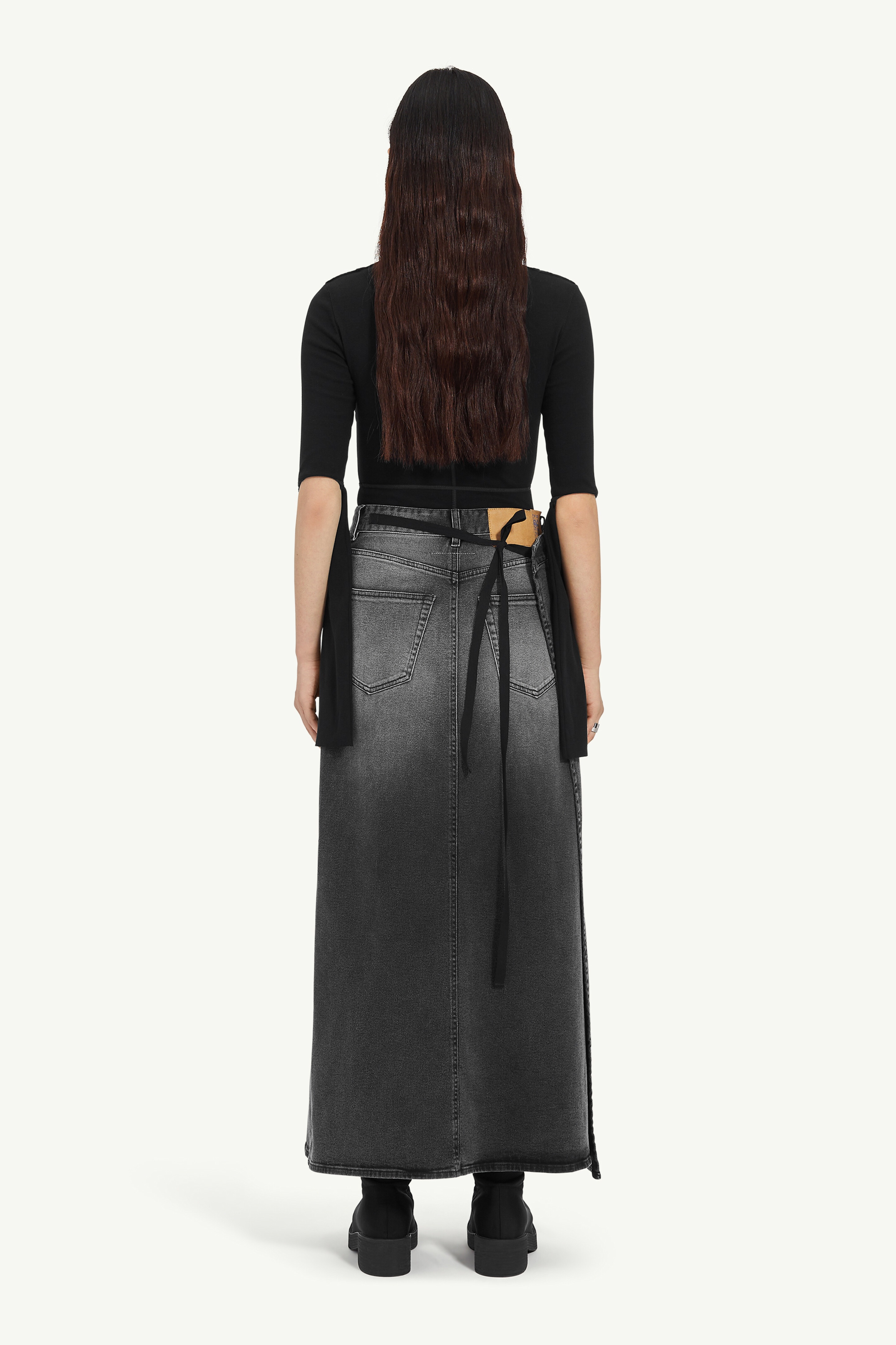 5-pocket Denim Long Skirt - 4