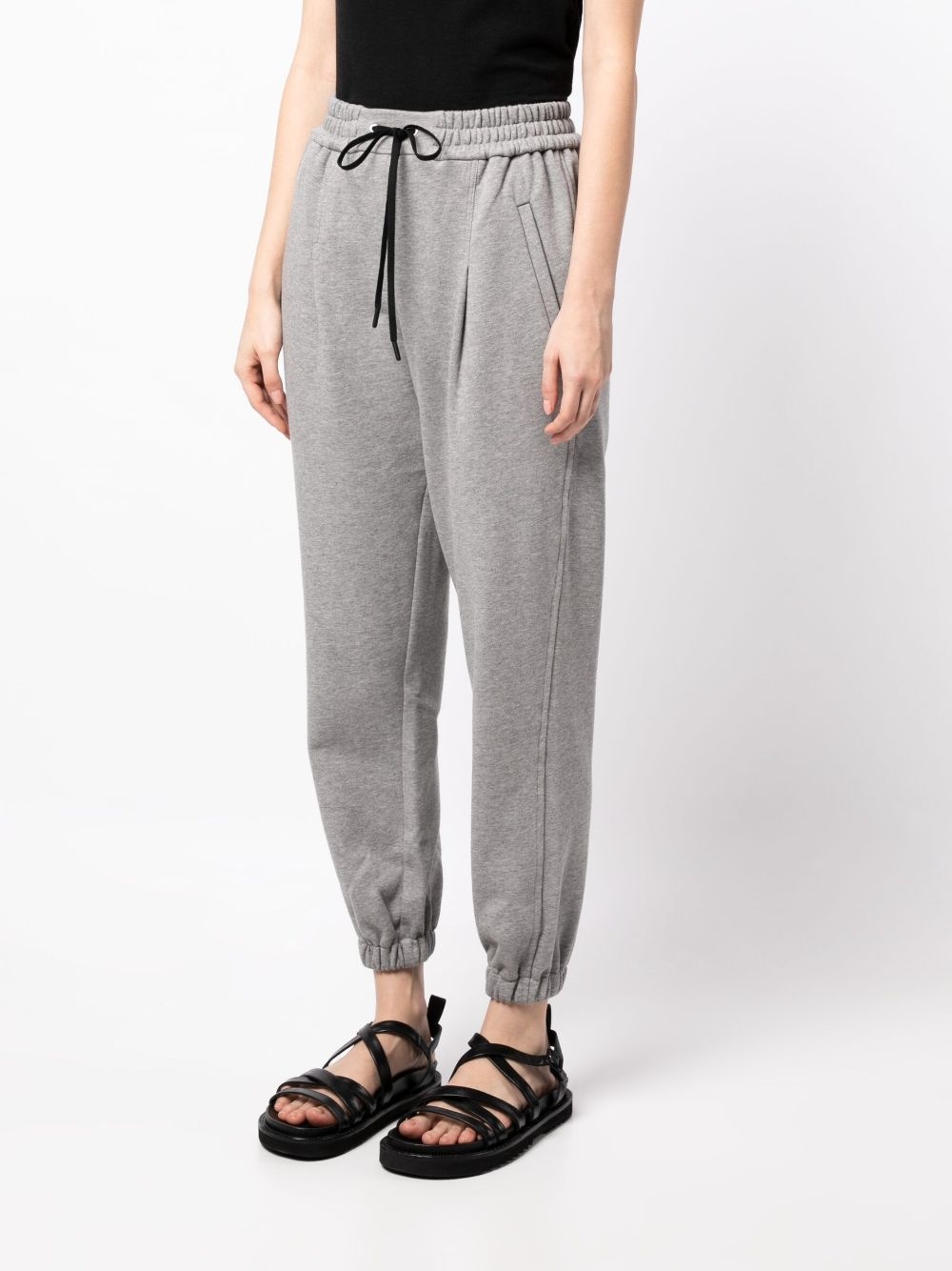 mélange-effect drawstring track pants - 3