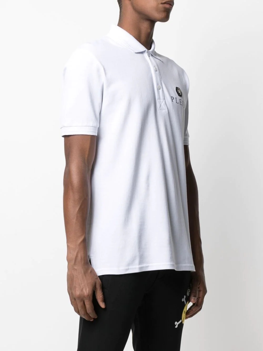 logo-patch short-sleeved polo shirt - 3