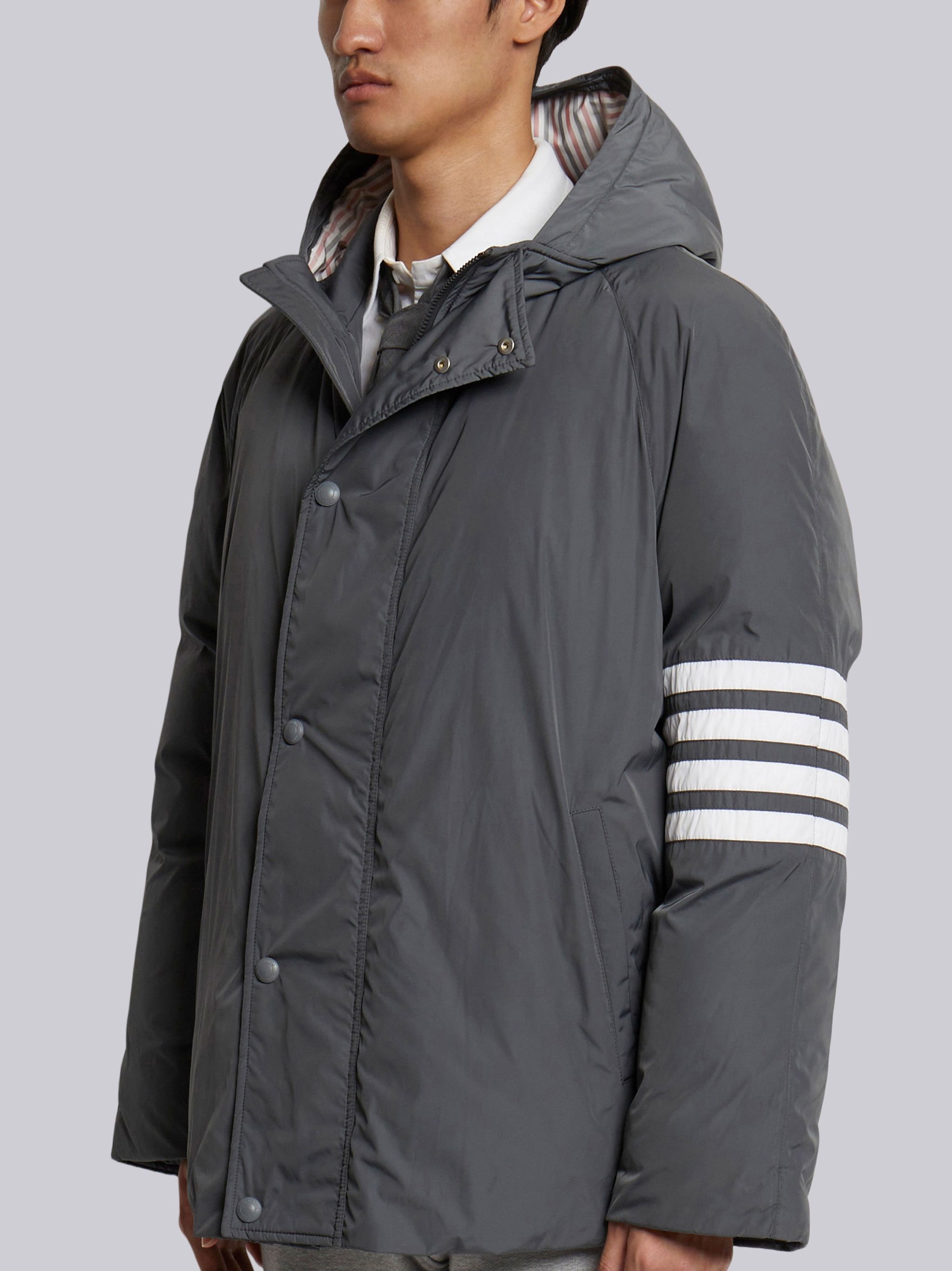 Medium Grey Poly Twill 4-bar Sideline Football Parka - 2