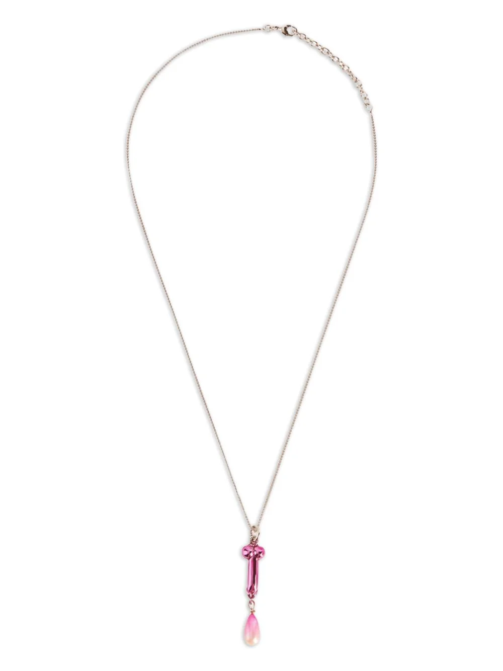 crystal-embellished drop necklace - 1