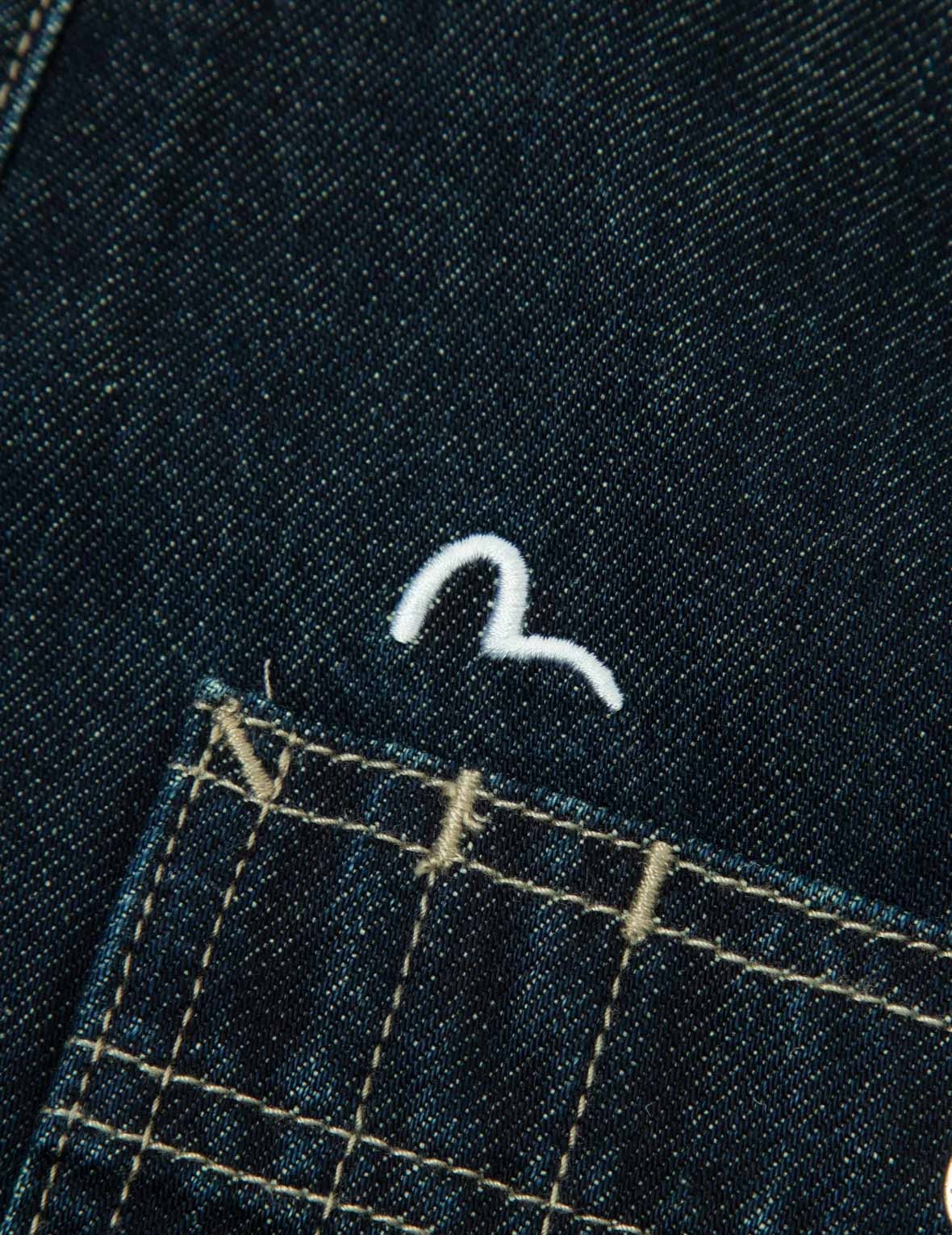 Logo Print Loose Fit Hooded Denim Shirt Jacket - 10