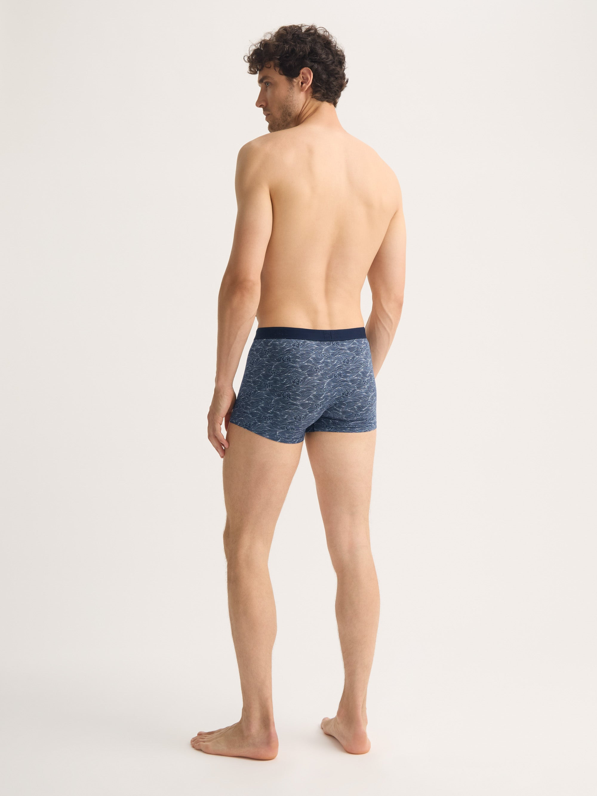 Men's Boxer Briefs Cotton Navy Blue Night Sky Print - 3
