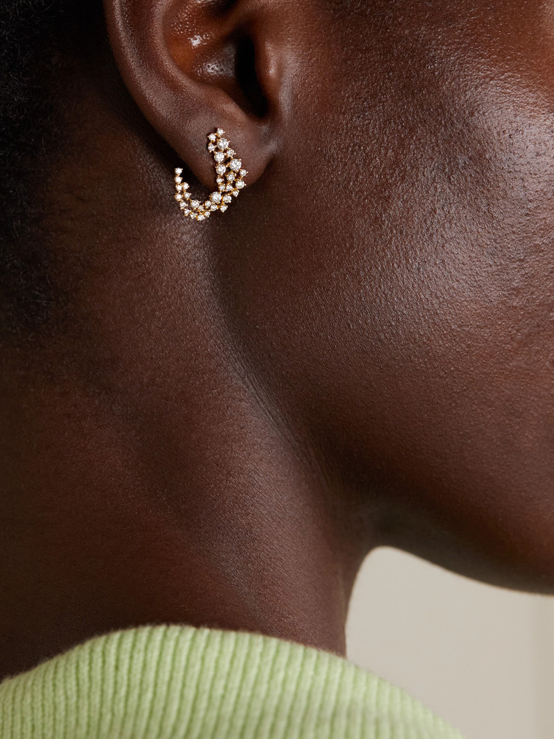 ANANYA Scatter Huggies 18-karat Gold Diamond Earrings outlook