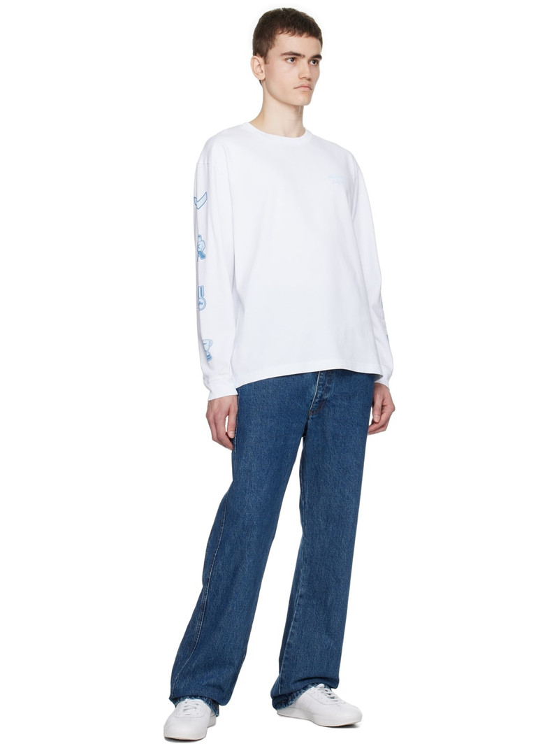 Maison Kitsuné White Printed Long Sleeve T-Shirt outlook
