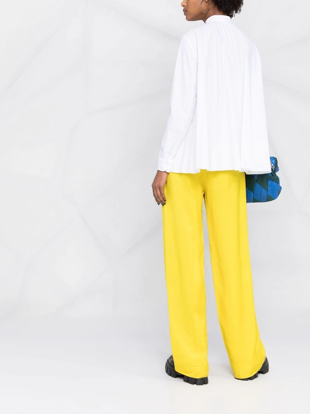 pleated long-sleeved blouse - 6